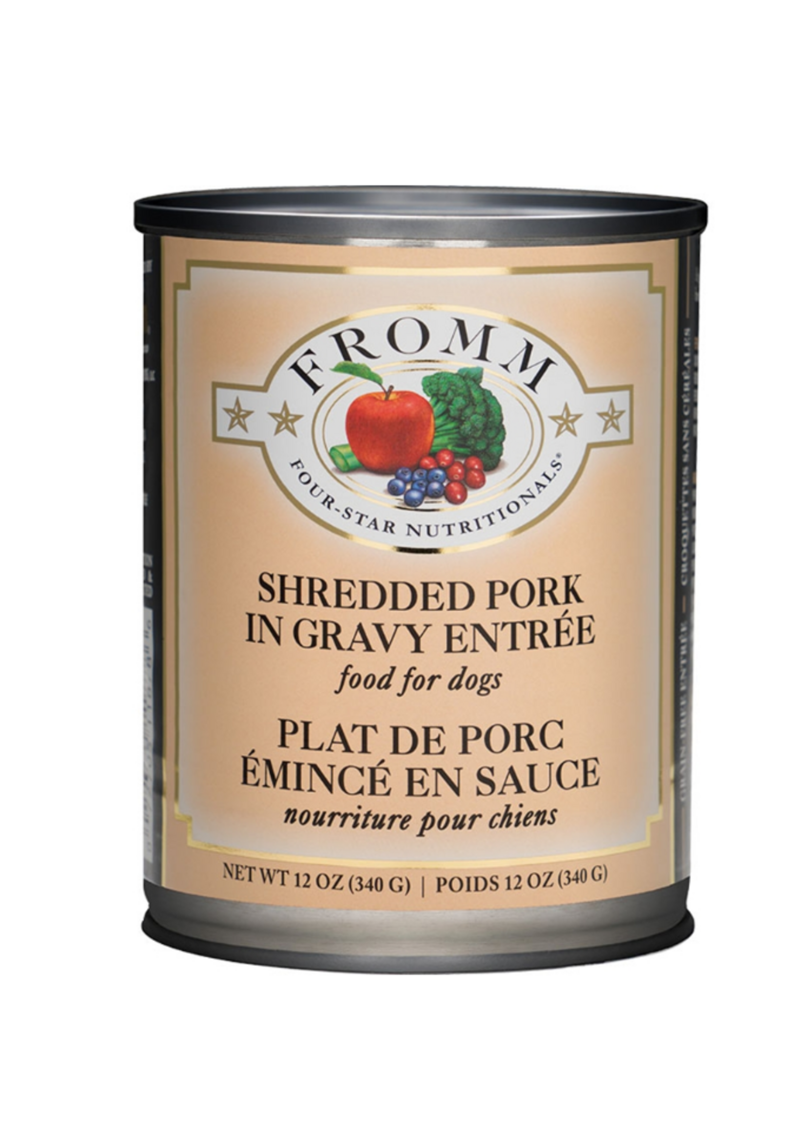 Fromm Fromm Four-Star Shredded Pork in Gravy Entree Canned Dog Food - 12 Oz, Case of 12