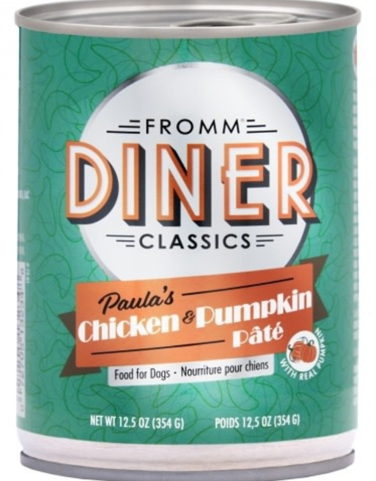 Fromm Fromm Diner Paula's Chicken & Pumpkin Pate Wet Dog Food - 12.5 Oz, case of 12