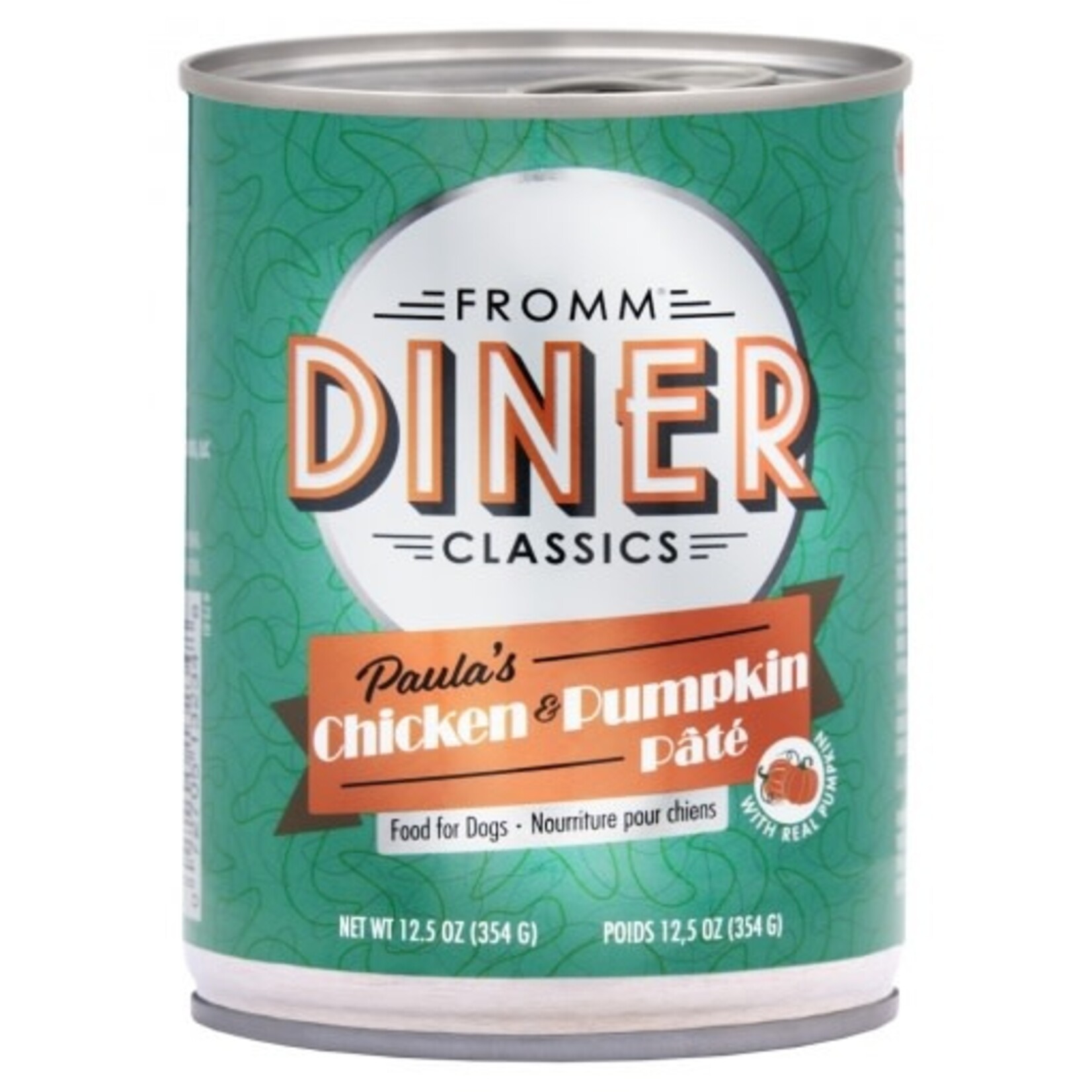 Fromm Fromm Diner Paula's Chicken & Pumpkin Pate Wet Dog Food - 12.5 Oz, case of 12