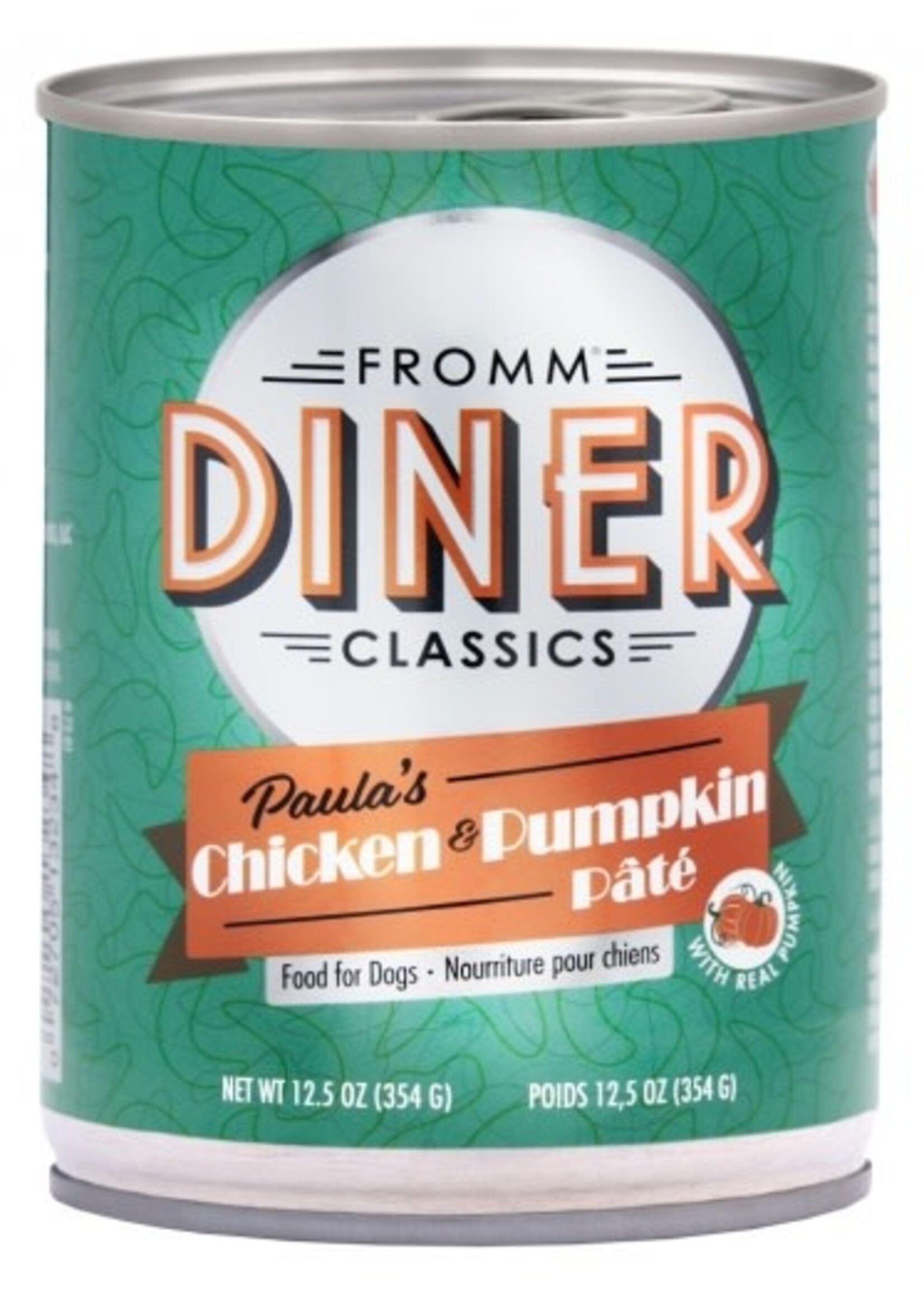 Fromm Fromm Diner Paula's Chicken & Pumpkin Pate Wet Dog Food - 12.5 Oz, case of 12