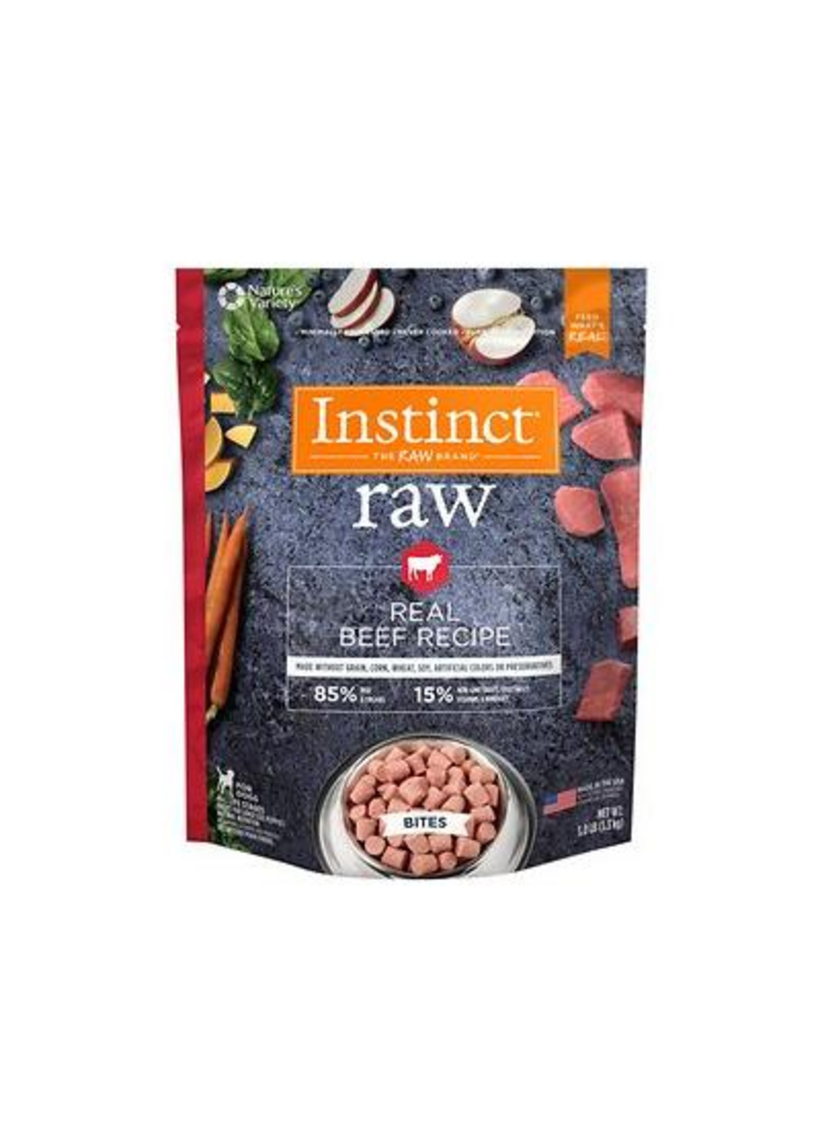 Instinct Instinct Frozen Raw Bites Grain-Free Real Beef Recipe Dog Food, 3-lb Bag