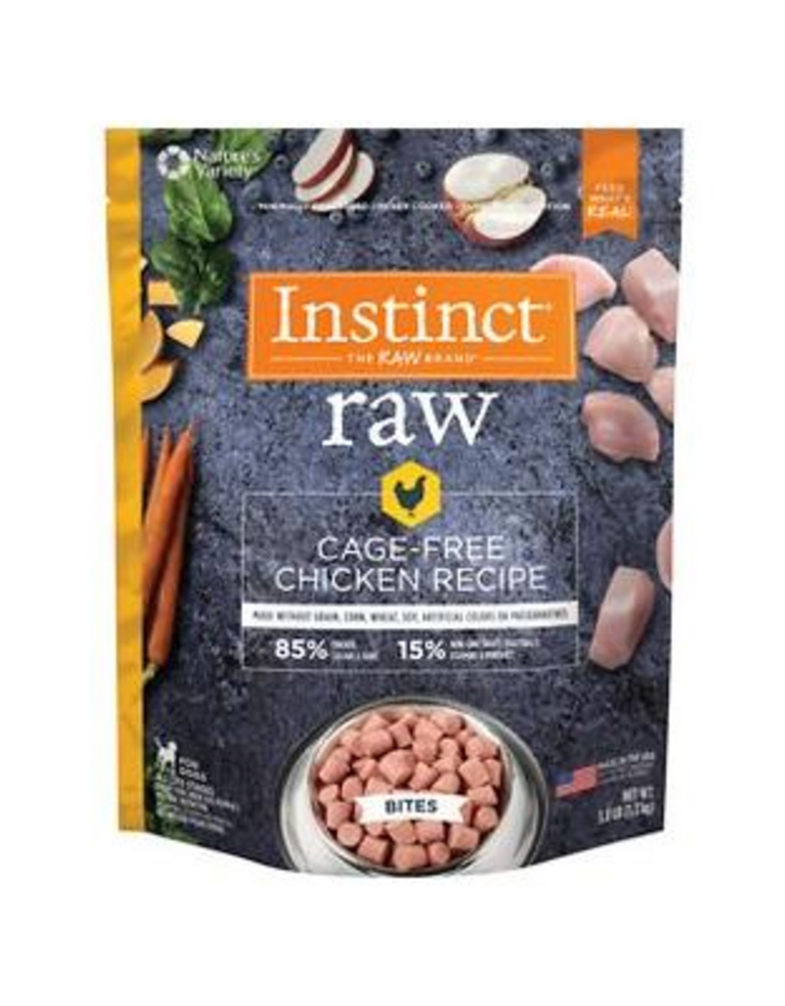 Instinct Instinct Frozen Raw Bites Grain-Free Cage-Free Chicken Recipe Dog Food, 3-lb Bag