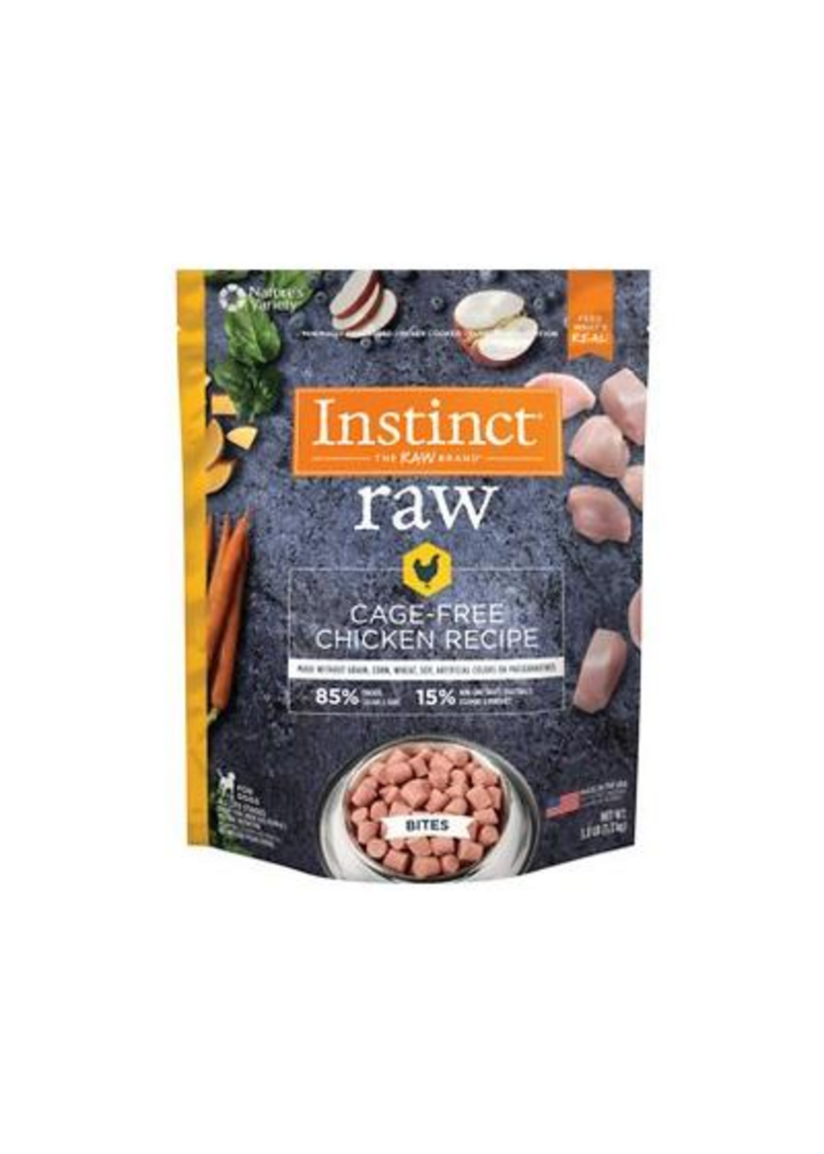 Instinct Instinct Frozen Raw Bites Grain-Free Cage-Free Chicken Recipe Dog Food, 3-lb Bag