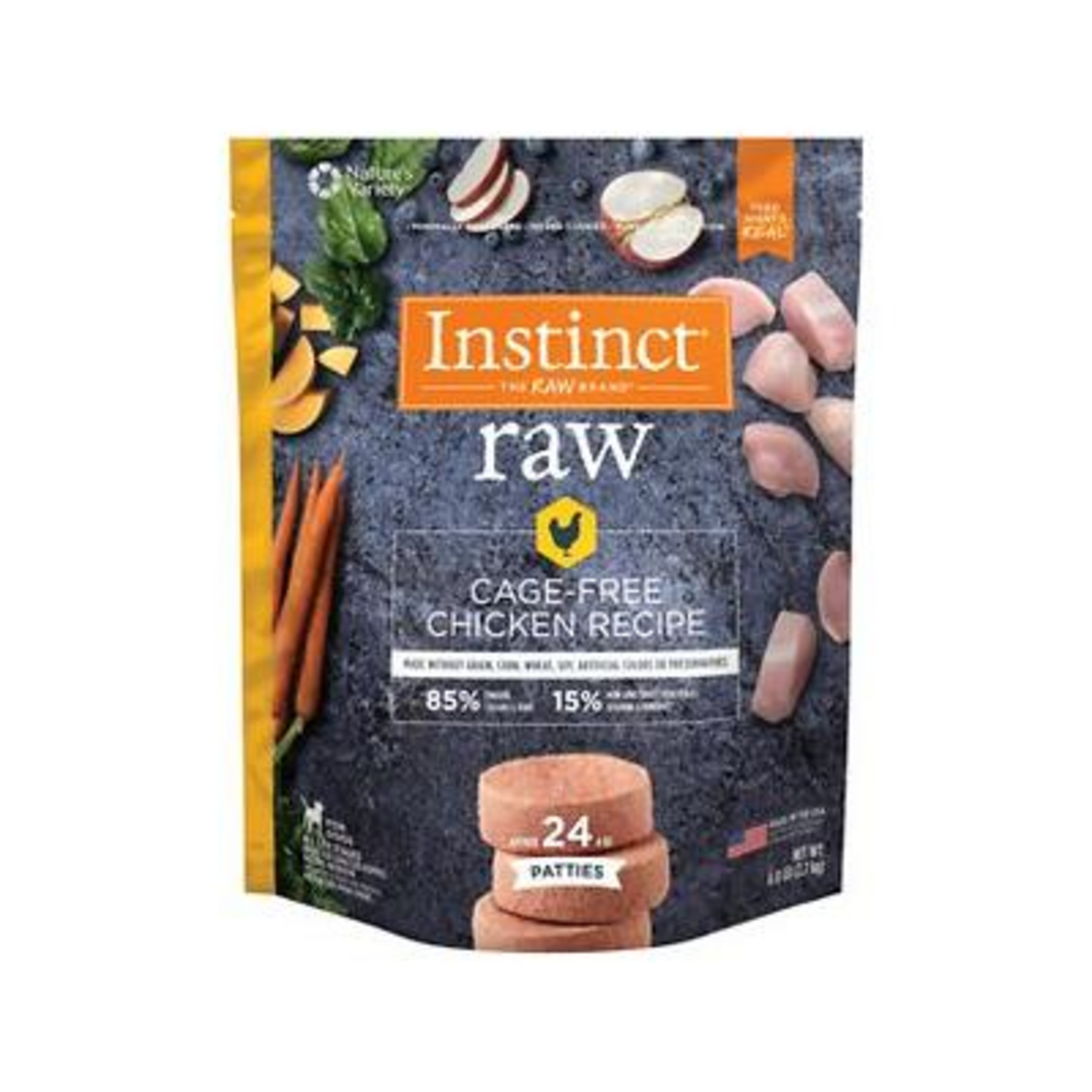 Instinct Instinct Frozen Raw Patties Grain-Free Cage-Free Chicken Recipe Dog Food, 6-lb Bag