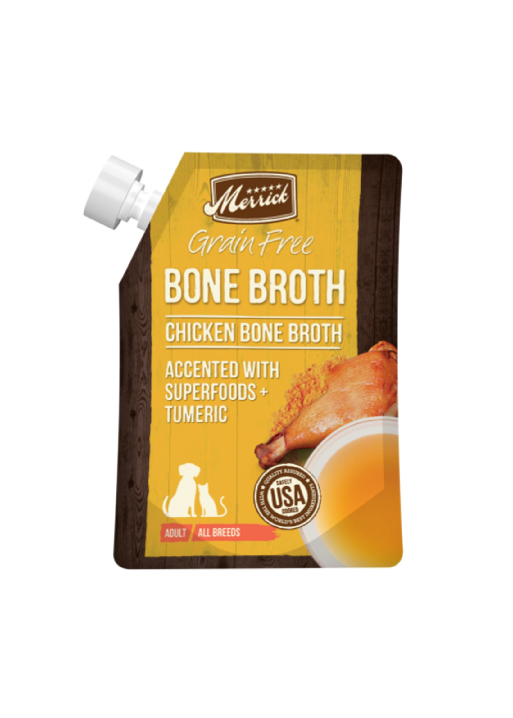 Merrick Merrick Bone Broth Grain Free Chicken Wet Dog Food Topper - 16 oz. Pouch