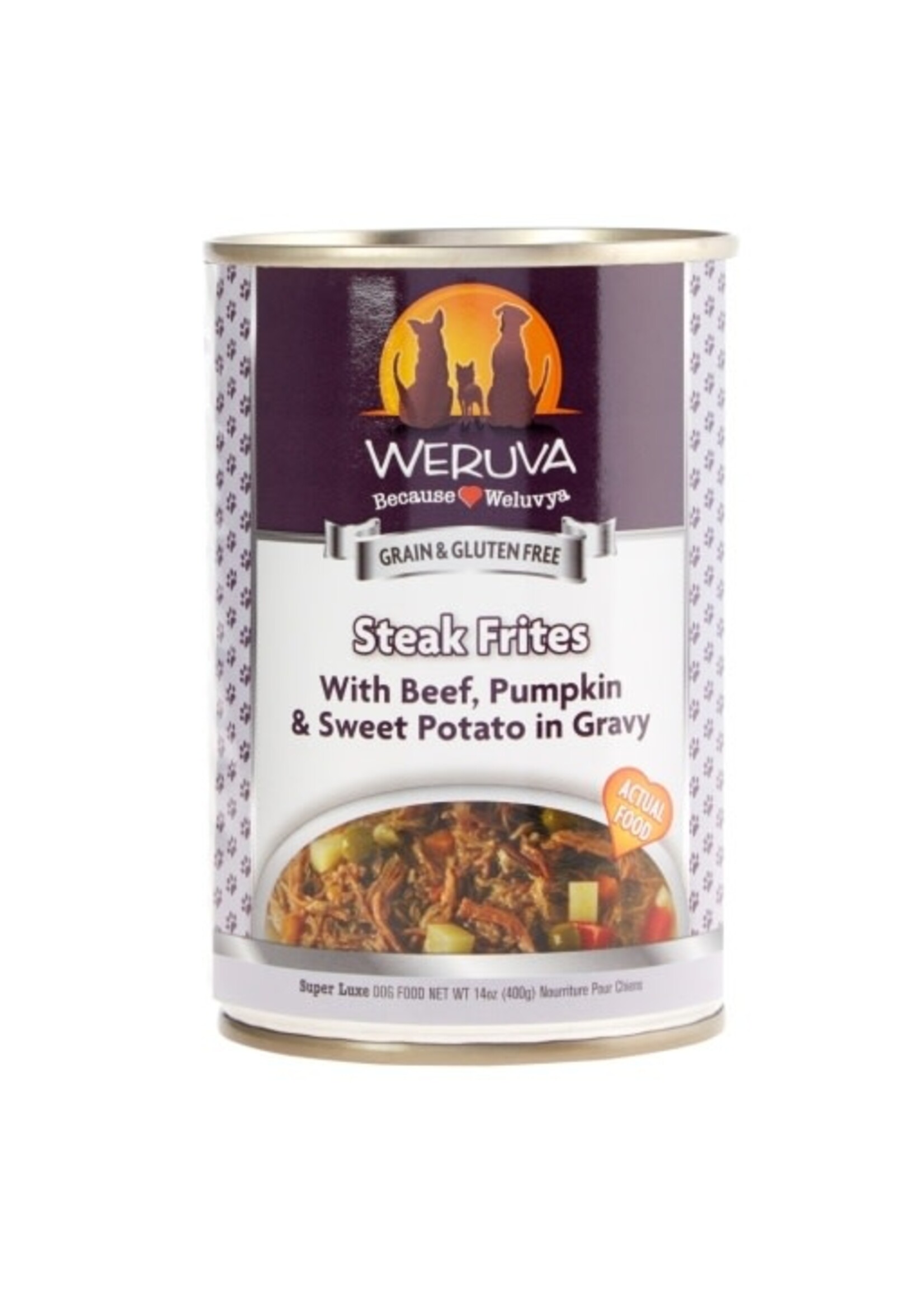 Weruva Weruva Classics Steak Frites Dinner with Beef, Pumpkin & Sweet Potato in Gravy Wet Dog Food, 14 Oz., Case of 12, 12 X 14 OZ