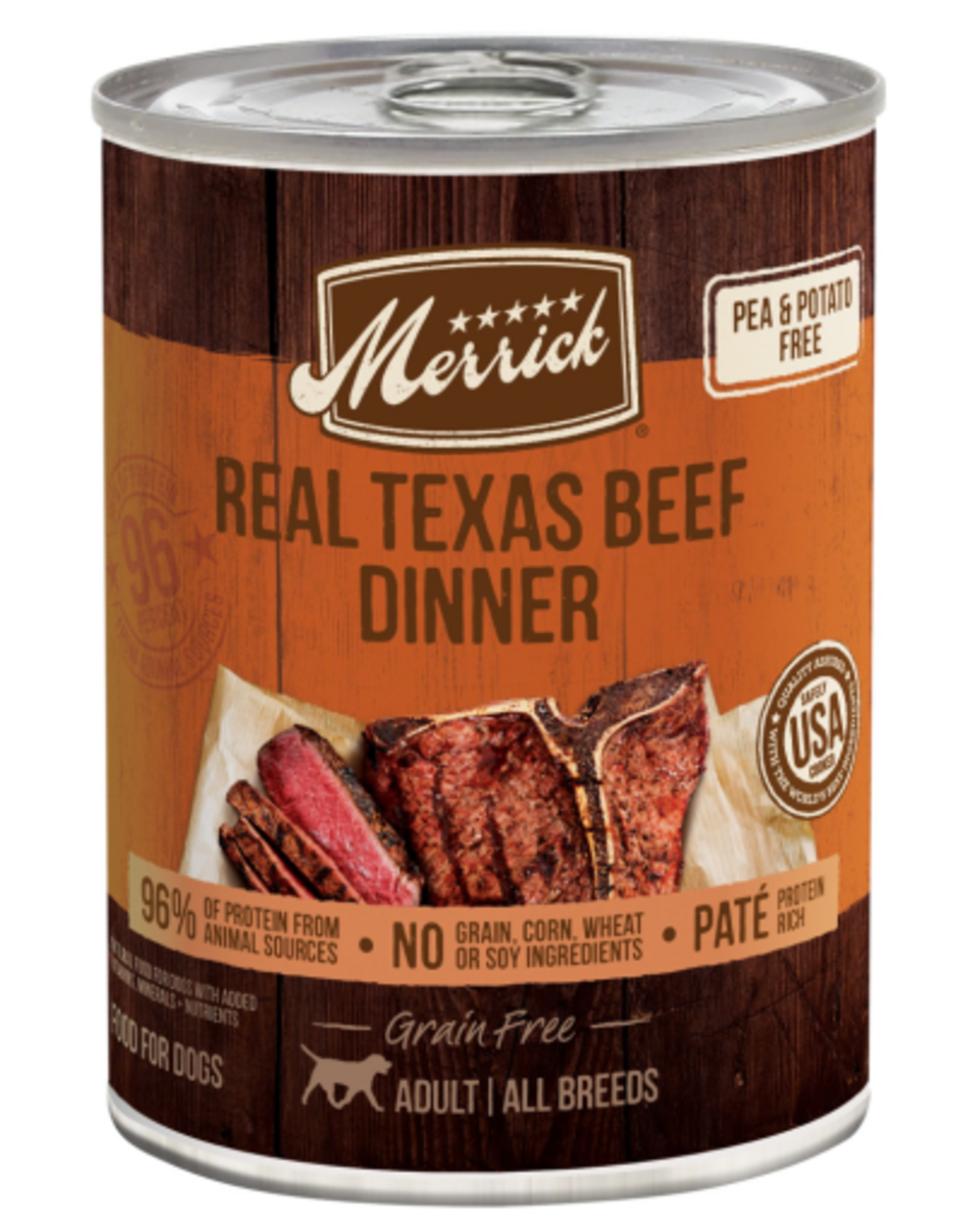 Merrick Merrick Grain Free Real Texas Beef Dinner Wet Canned Dog Food - 12.7 oz, CASE OF 12