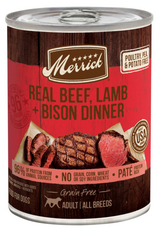 Merrick Merrick Real Beef Lamb & Buffalo Wet Dog Food Grain Free - 12.7 oz Can, CASE OF 12
