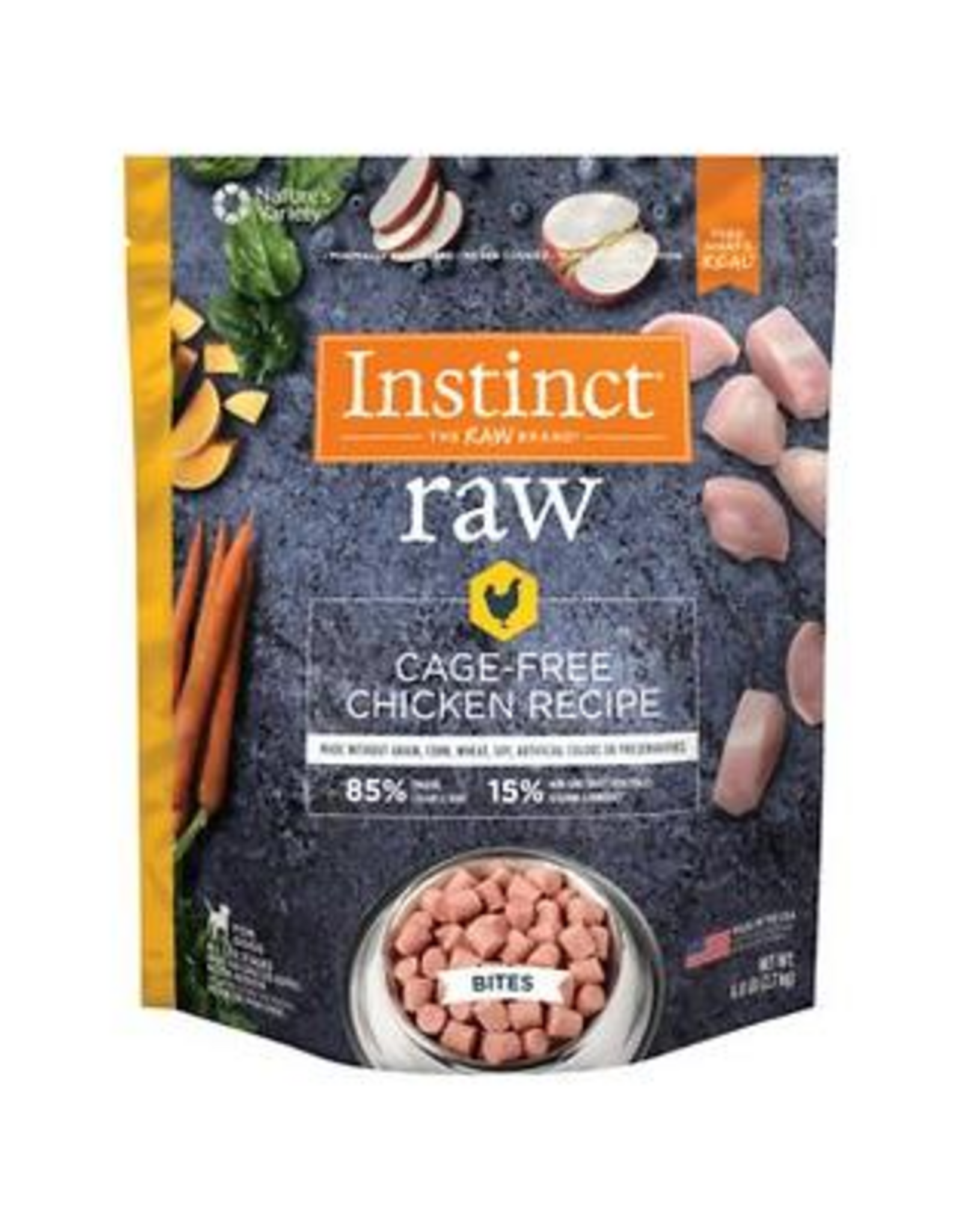 Instinct Instinct Frozen Raw Bites Grain-Free Cage-Free Chicken Recipe Dog Food, 6-lb Bag