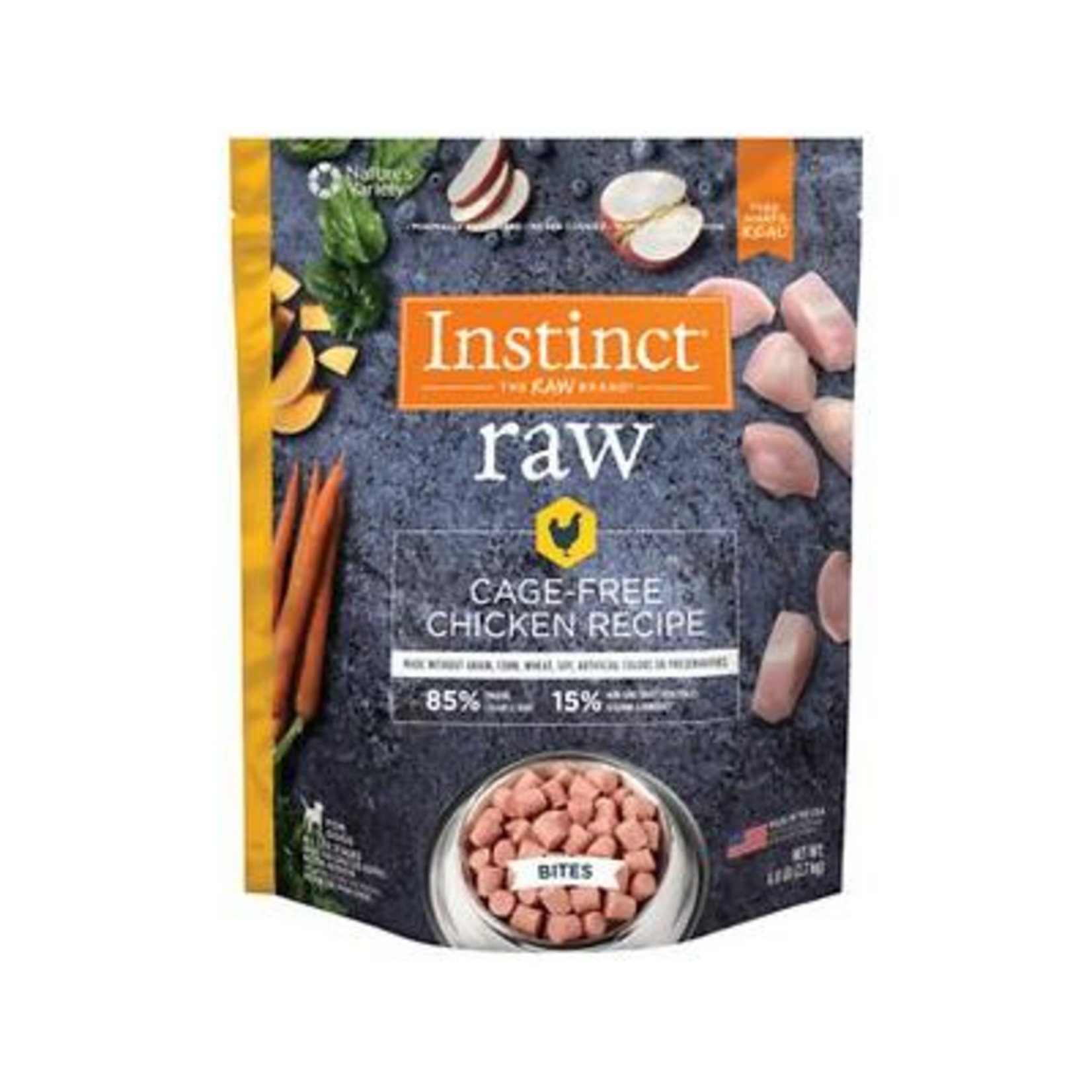 Instinct Instinct Frozen Raw Bites Grain-Free Cage-Free Chicken Frozen Dog Food, 6-lb Bag