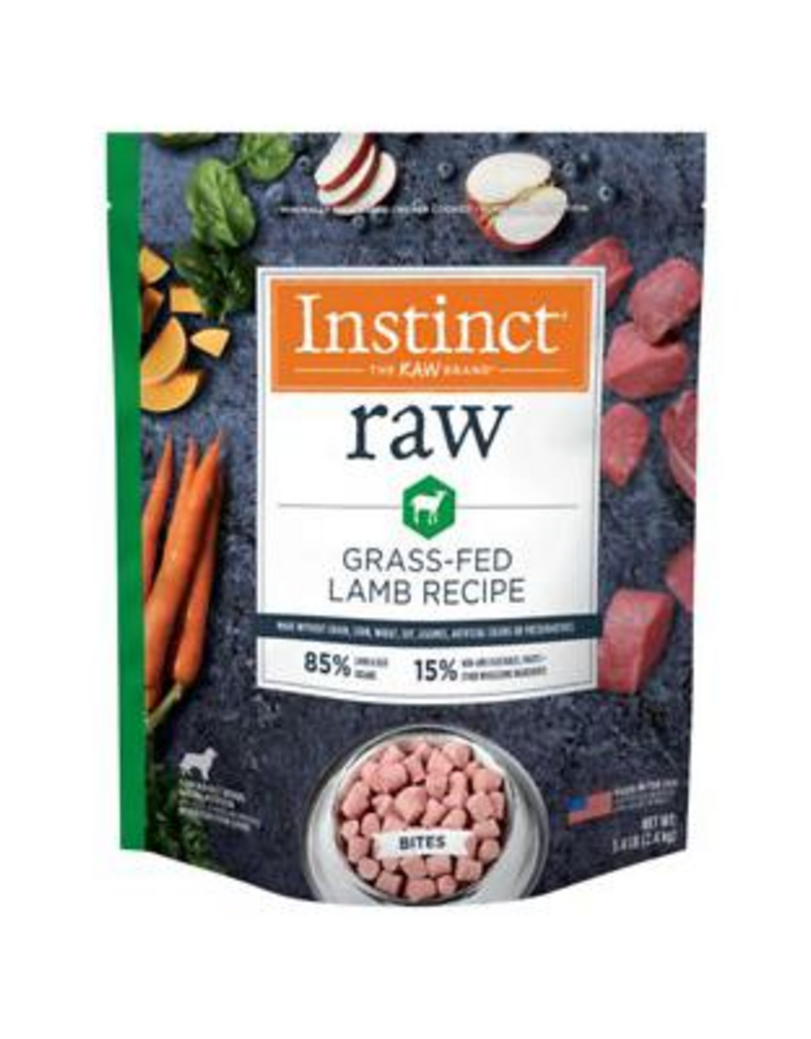 Instinct Instinct Frozen Raw Bites Grain-Free Grass-Fed Lamb Recipe Dog Food, 5.4 lbs.