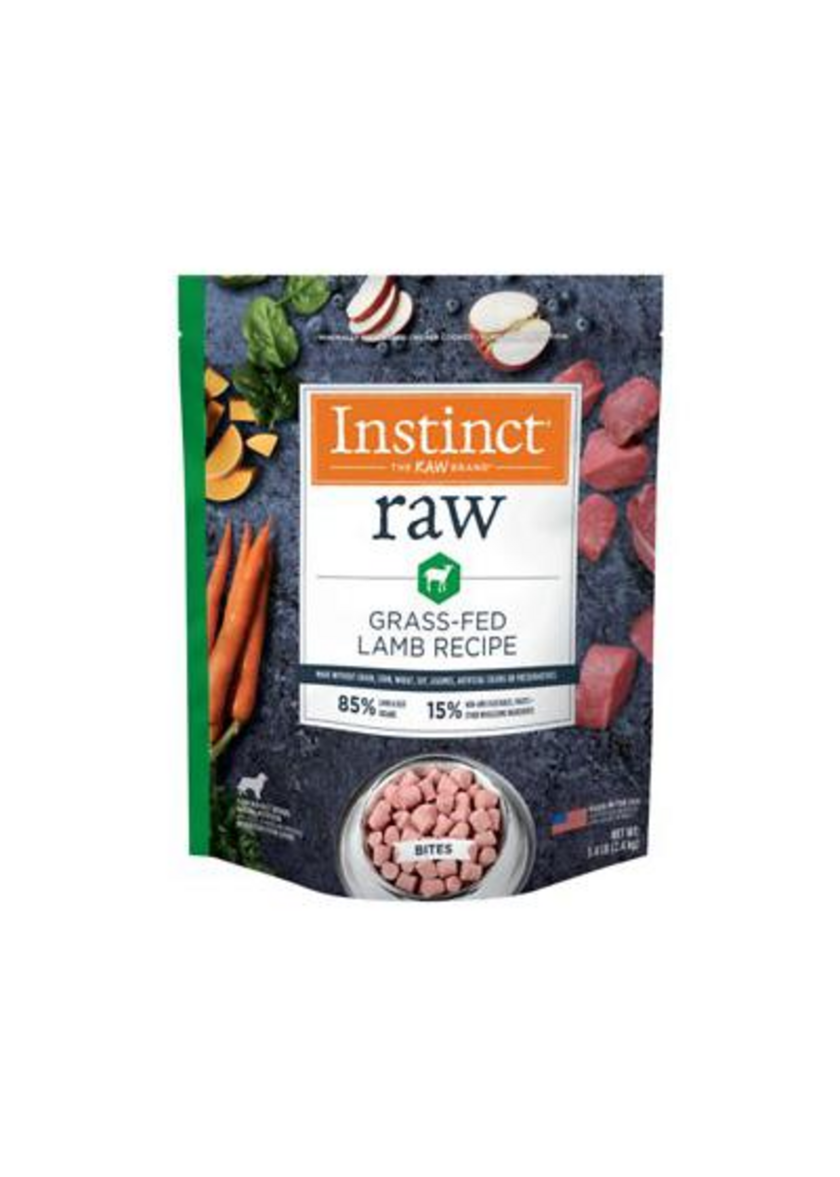 Instinct Instinct Frozen Raw Bites Grain-Free Grass-Fed Lamb Recipe Dog Food, 5.4 lbs.