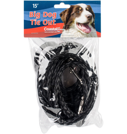 Coastal Pet Products Coastal Poly Big Dog Tie Out-Black 15'