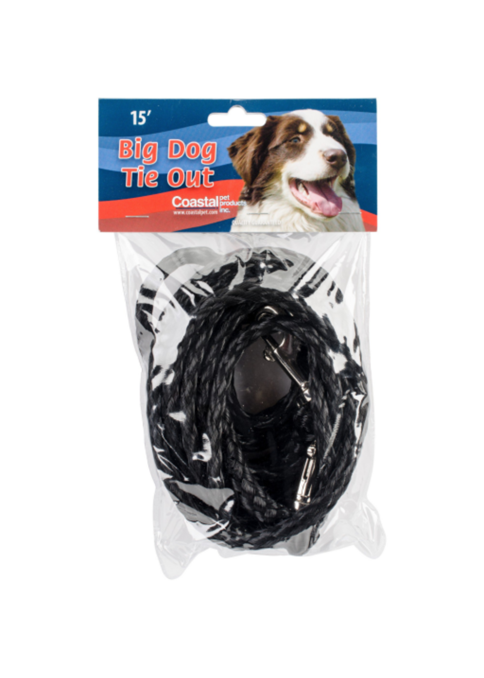 Coastal Pet Products Coastal Poly Big Dog Tie Out-Black 15'