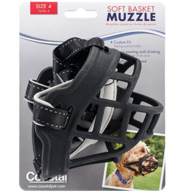 Coastal Pet Products Coastal Soft Basket Muzzle for Dogs - Black, Size 4