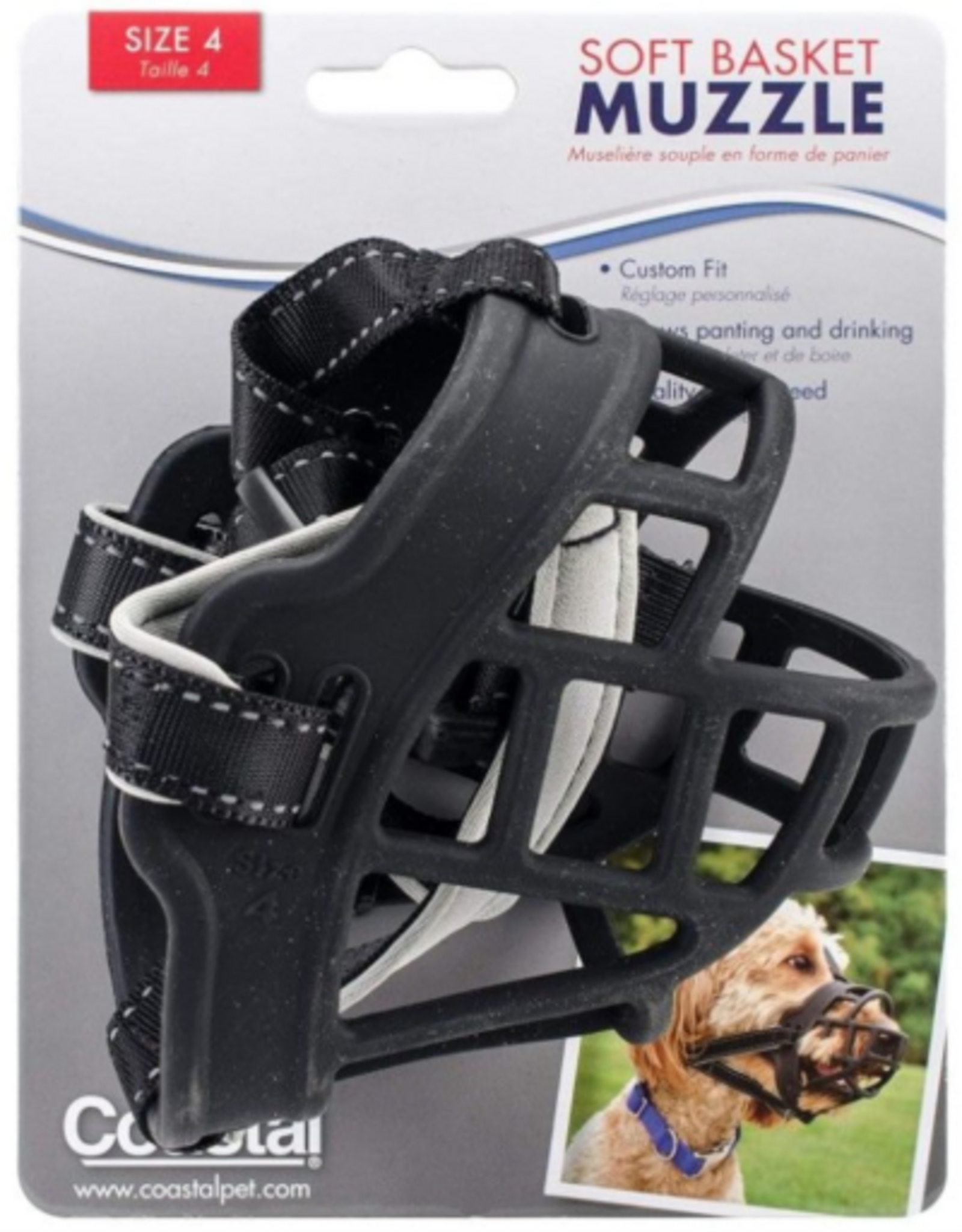Coastal Pet Products Coastal Soft Basket Muzzle for Dogs - Black, Size 4