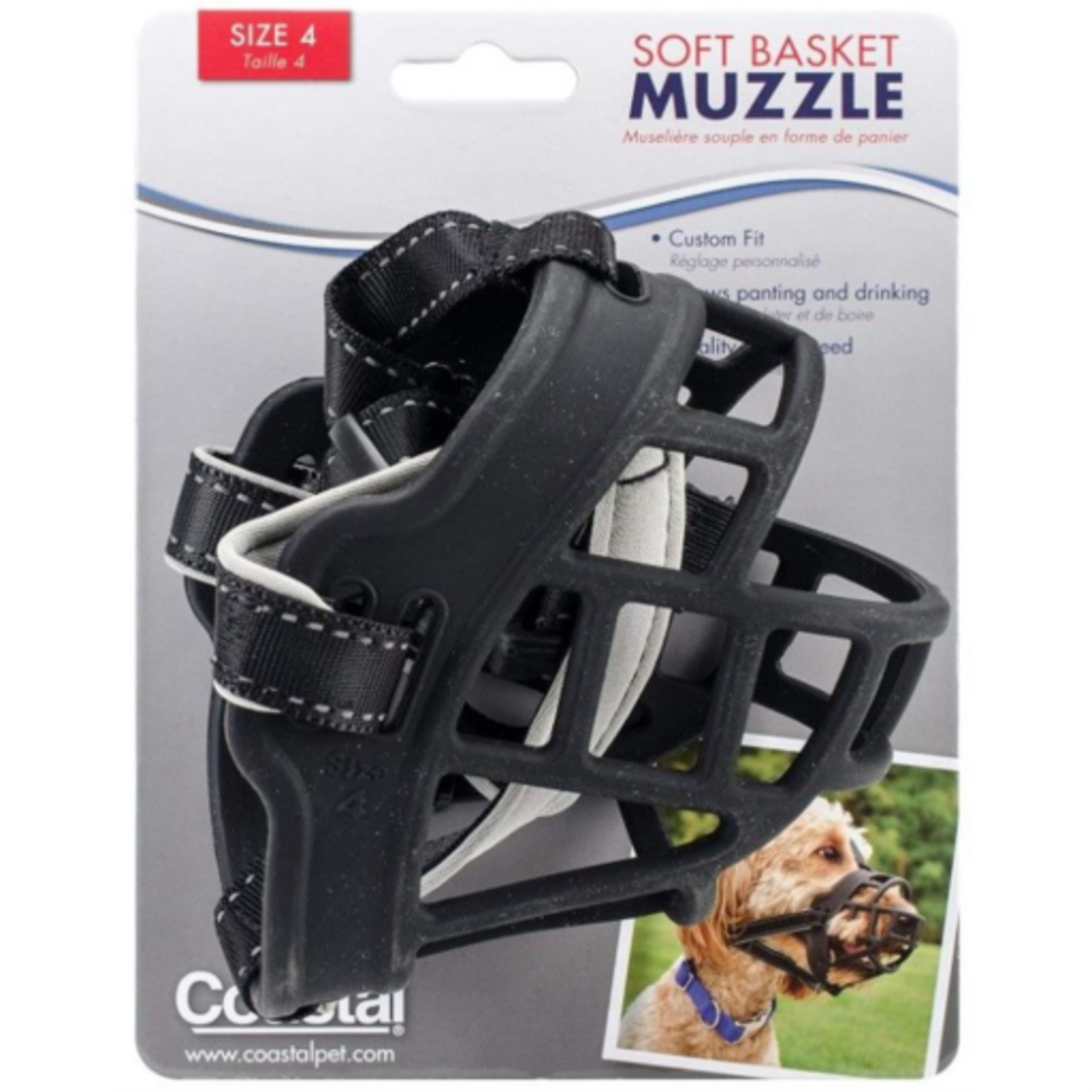 Coastal Pet Products Coastal Soft Basket Muzzle for Dogs - Black, Size 4