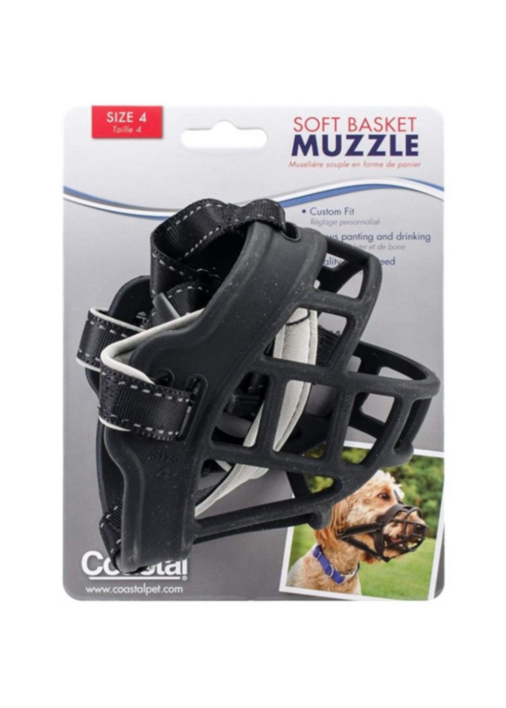 Coastal Pet Products Coastal Soft Basket Muzzle for Dogs - Black, Size 4
