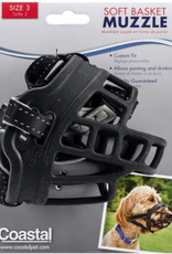 Coastal Pet Products Coastal Soft Basket Muzzle for Dogs - Black, Size 3