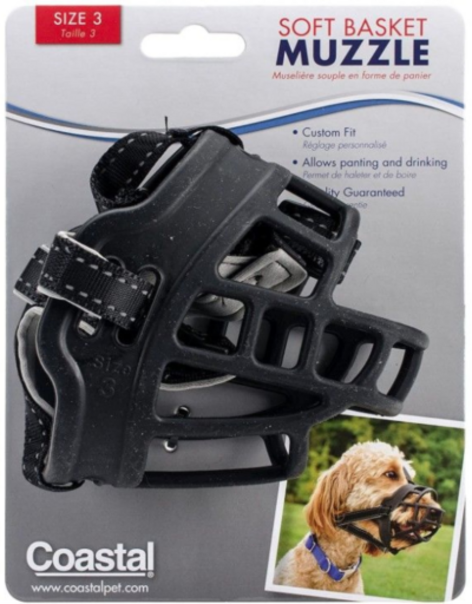 Coastal Pet Products Coastal Soft Basket Muzzle for Dogs - Black, Size 3