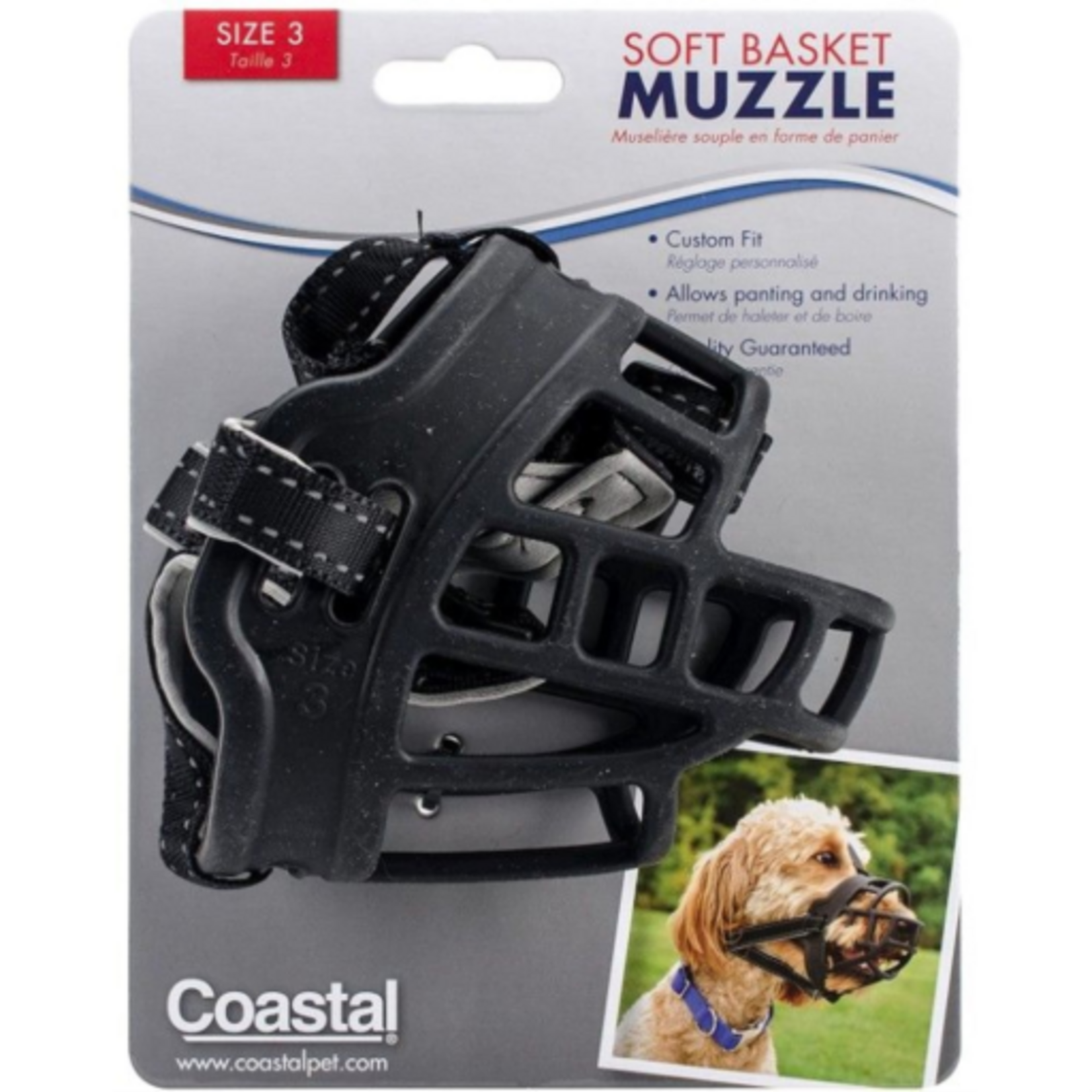 Coastal Pet Products Coastal Soft Basket Muzzle for Dogs - Black, Size 3