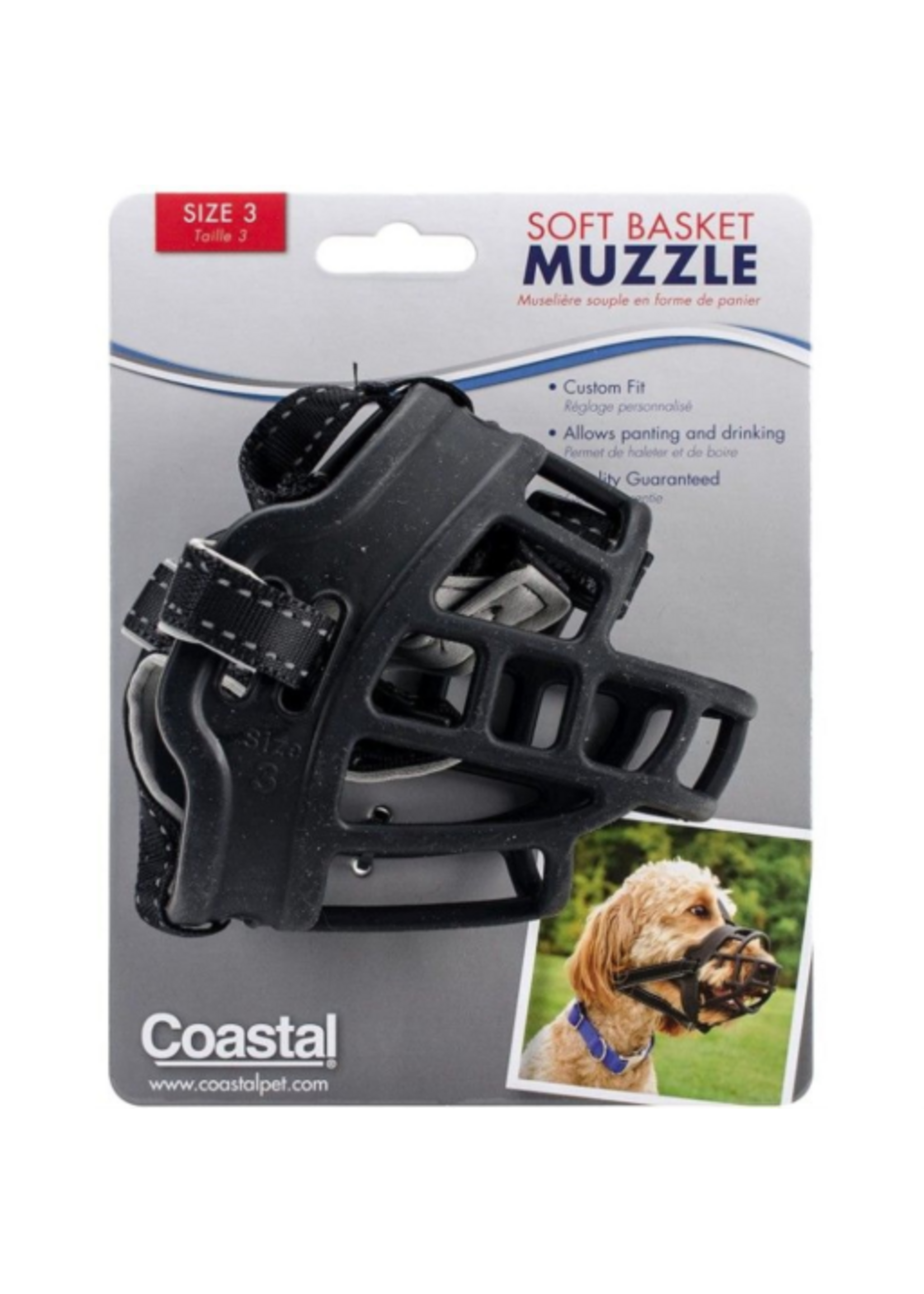 Coastal Pet Products Coastal Soft Basket Muzzle for Dogs - Black, Size 3