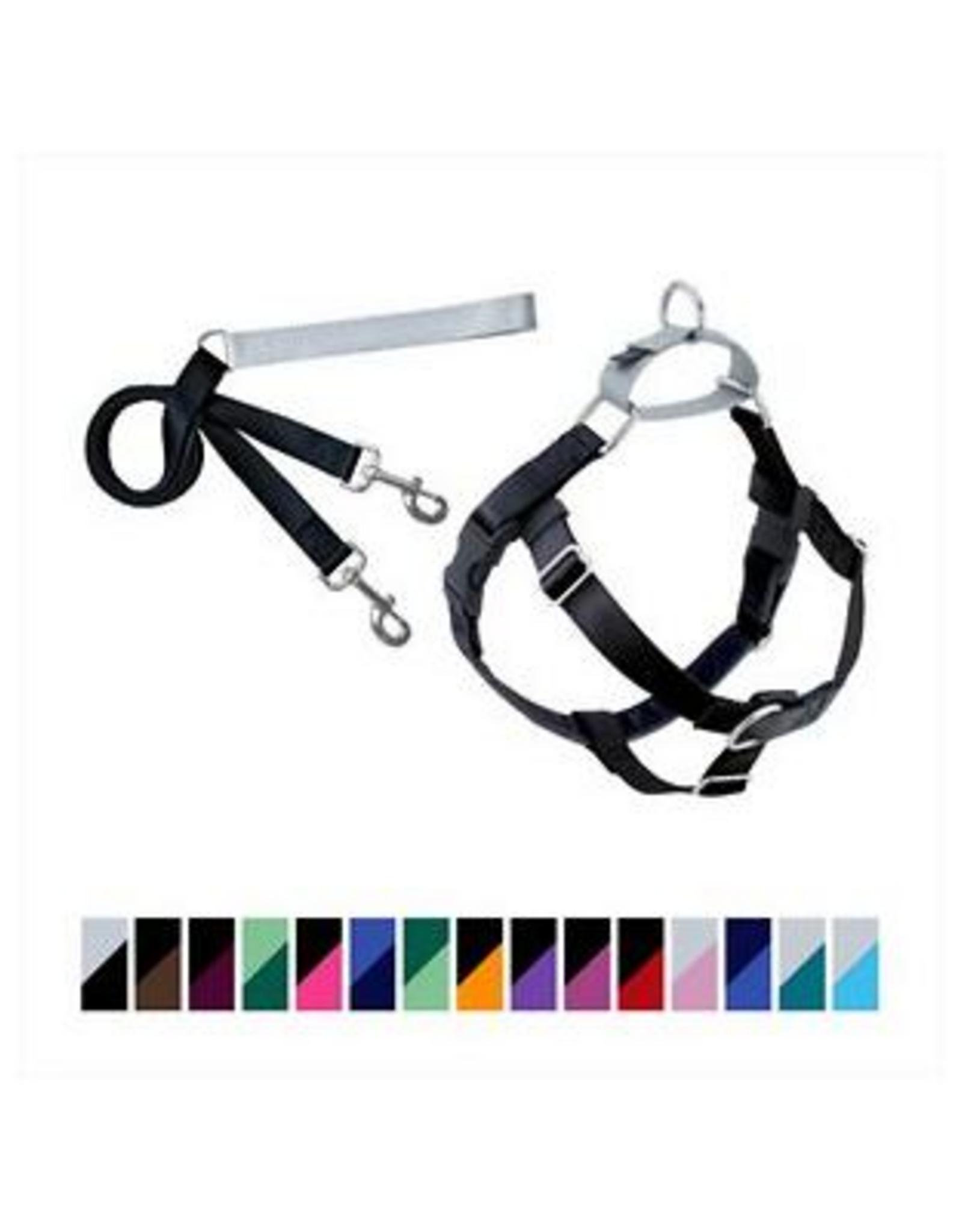2 Hounds Design 2 Hounds Design Freedom No-Pull Dog Harness & Leash - Black, 1", Large 28-32"