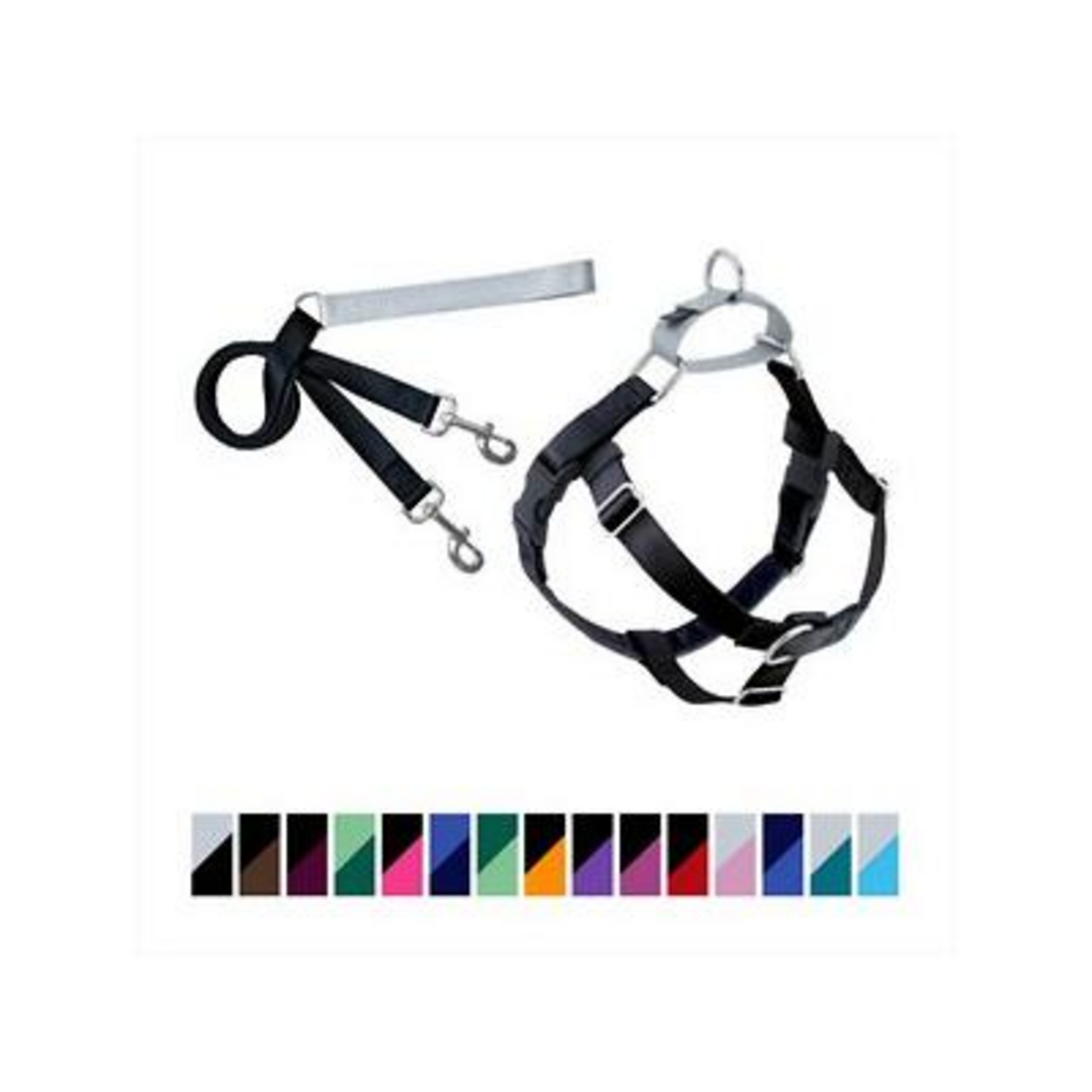 2 Hounds Design 2 Hounds Design Freedom No Pull Nylon Dog Harness & Leash - Black, Small: 18 to 24-in Chest, 5/8-in Wide