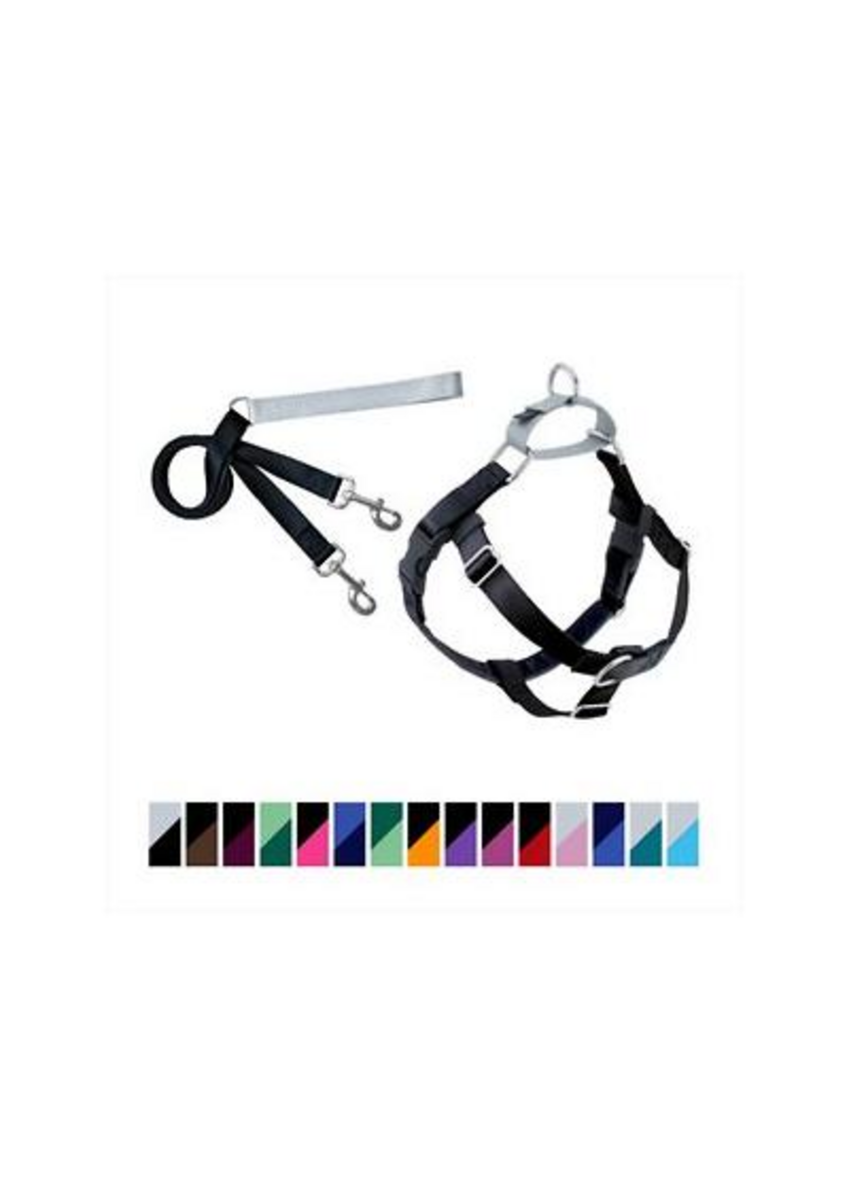 2 Hounds Design 2 Hounds Design Freedom No Pull Nylon Dog Harness & Leash, Black, Medium: 22 to 28-in Chest, 1-in Wide