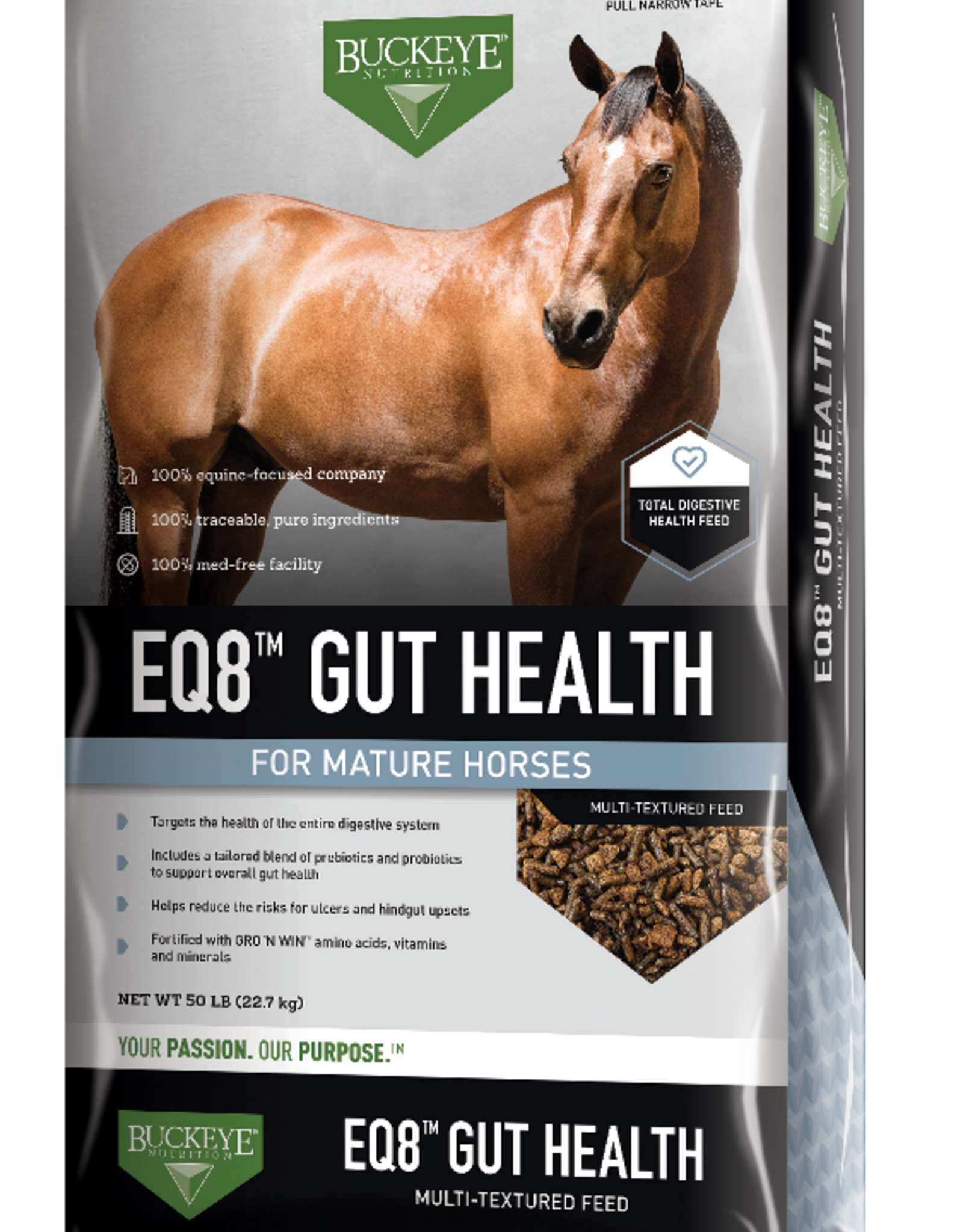 Buckeye Buckeye EQ8 Gut Health Horse Feed - 50 lb