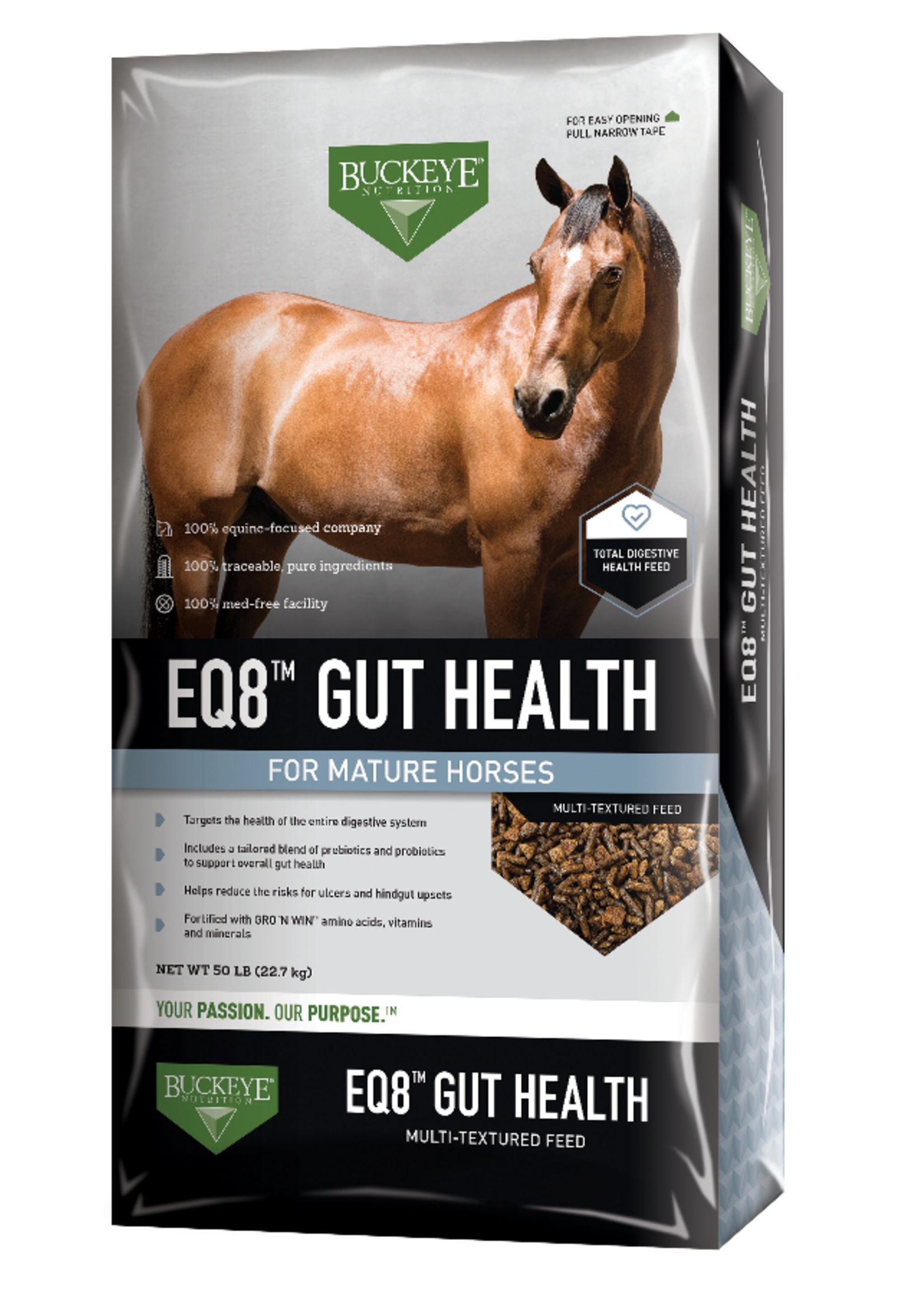 Buckeye Buckeye EQ8 Gut Health Horse Feed - 50 lb