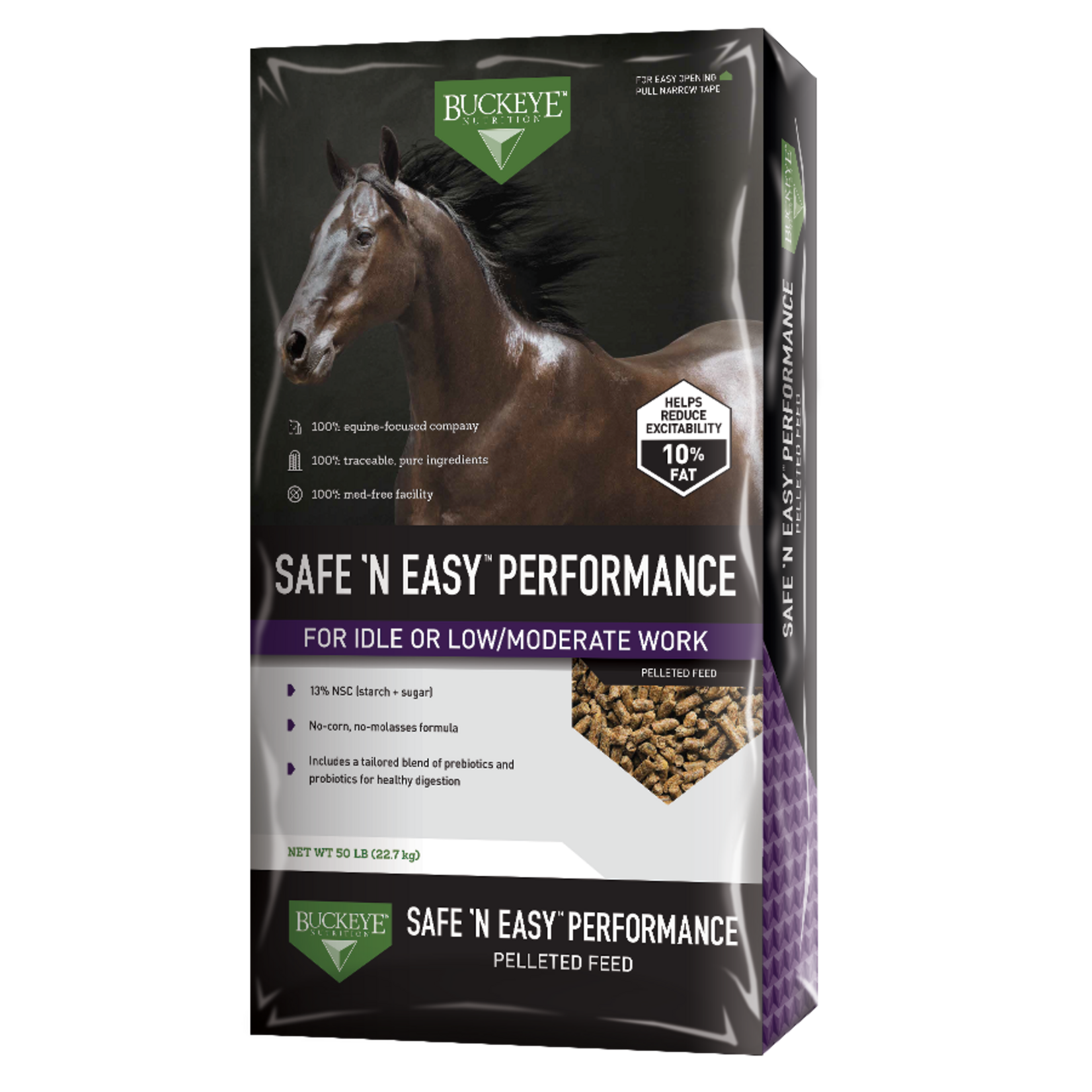 Buckeye Buckeye Safe 'N Easy Performance Pelleted Horse Feed - 50 lb