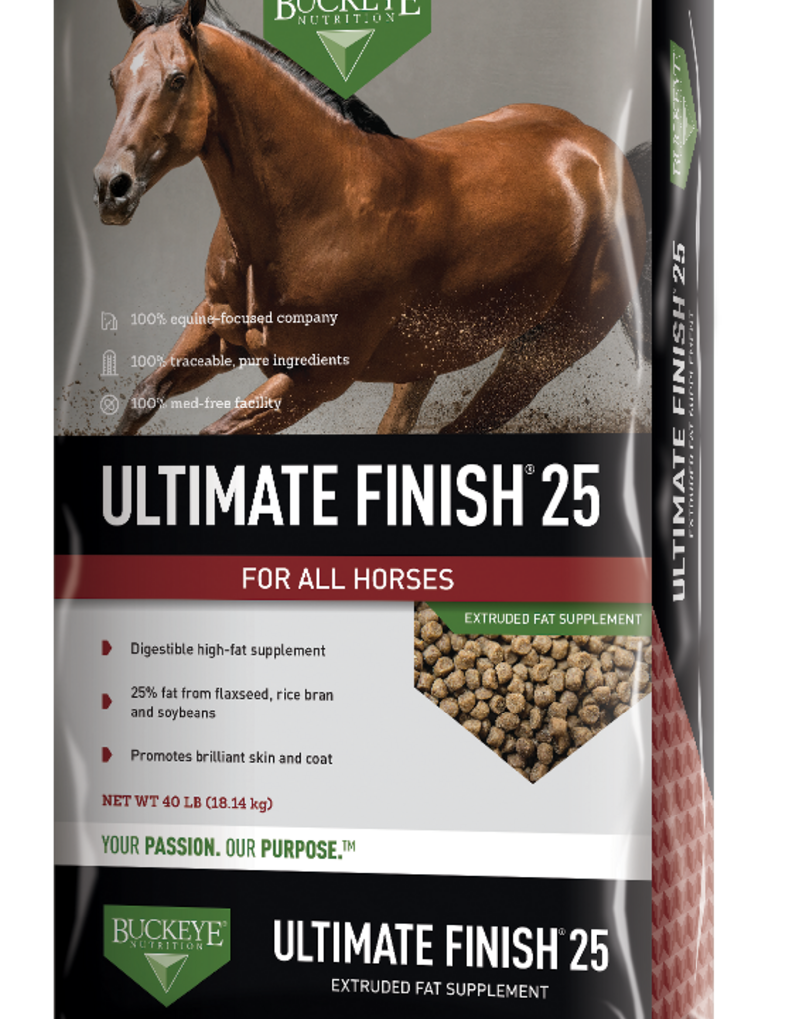 Buckeye Buckeye Ultimate Finish 25% Horse Extruded Fat Supplement - Large Bag - 40 lb
