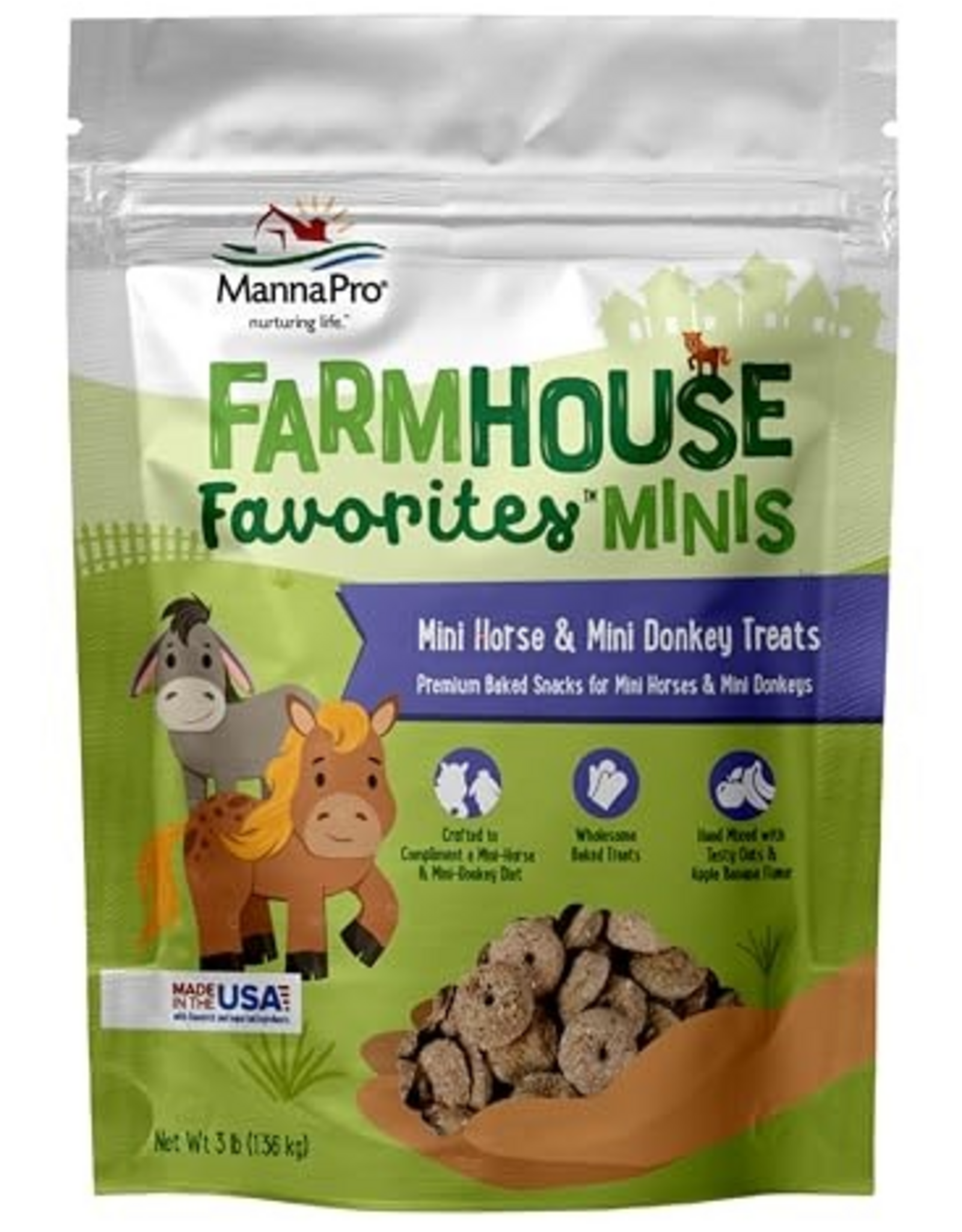 Manna Pro Manna Pro Farmhouse Favorites Mini Horse & Mini Donkey Treats - 3 lb