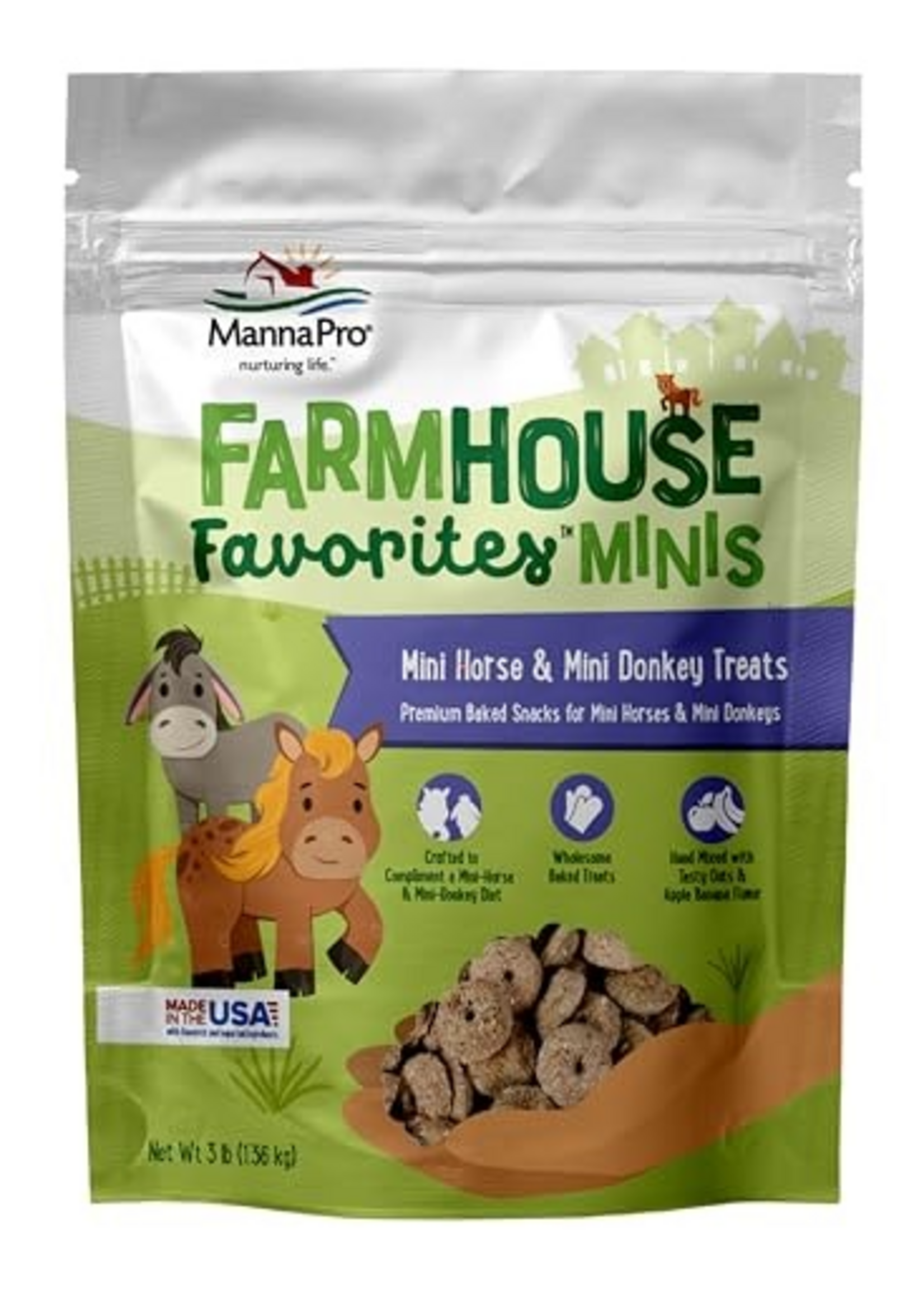 Manna Pro Manna Pro Farmhouse Favorites Mini Horse & Mini Donkey Treats - 3 lb
