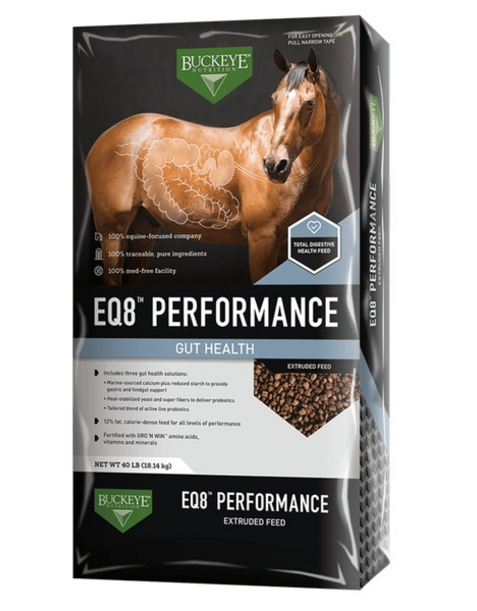 Buckeye Buckeye EQ8 Performance Horse Feed- 50 lb