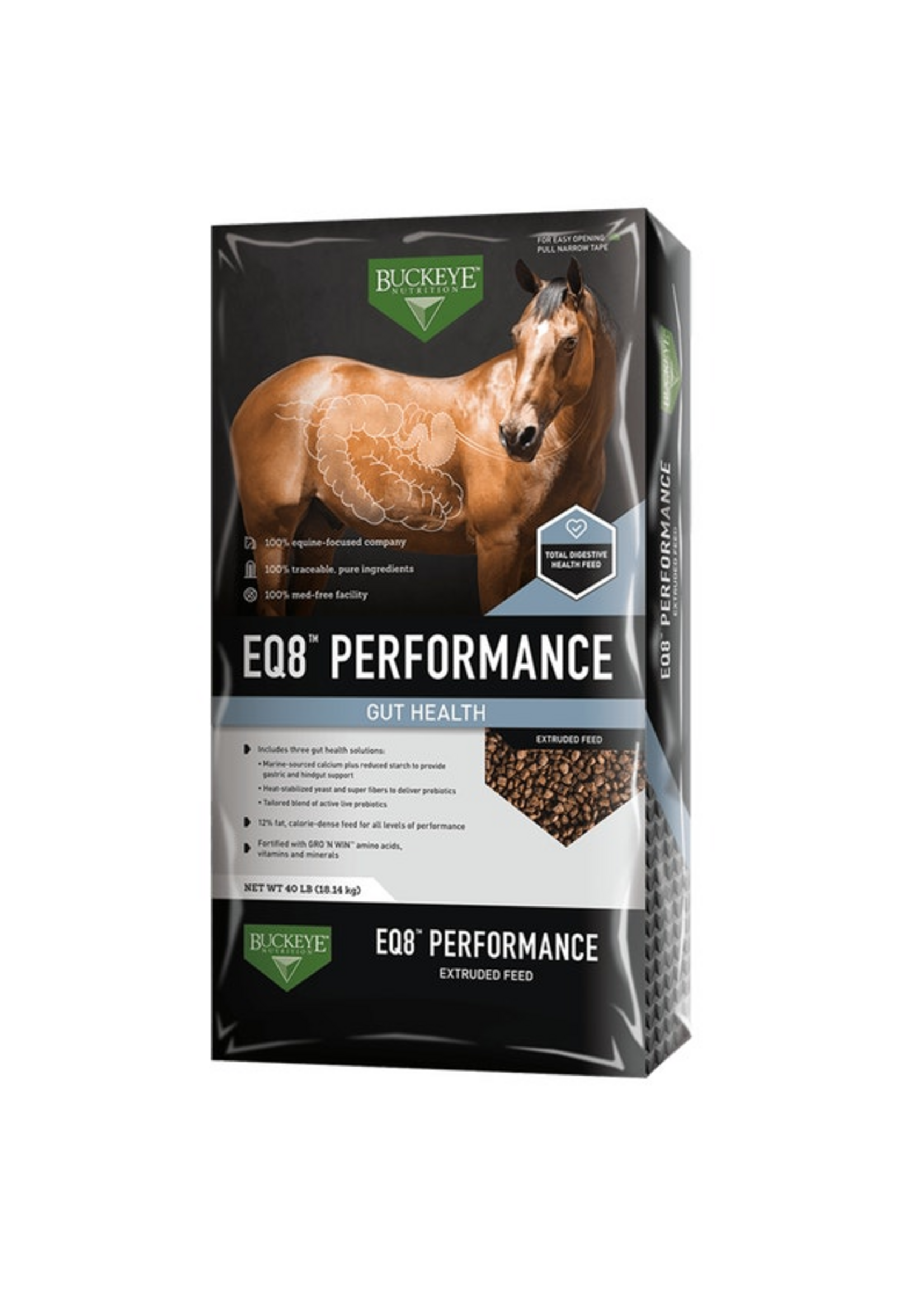 Buckeye Buckeye EQ8 Performance Horse Feed- 50 lb