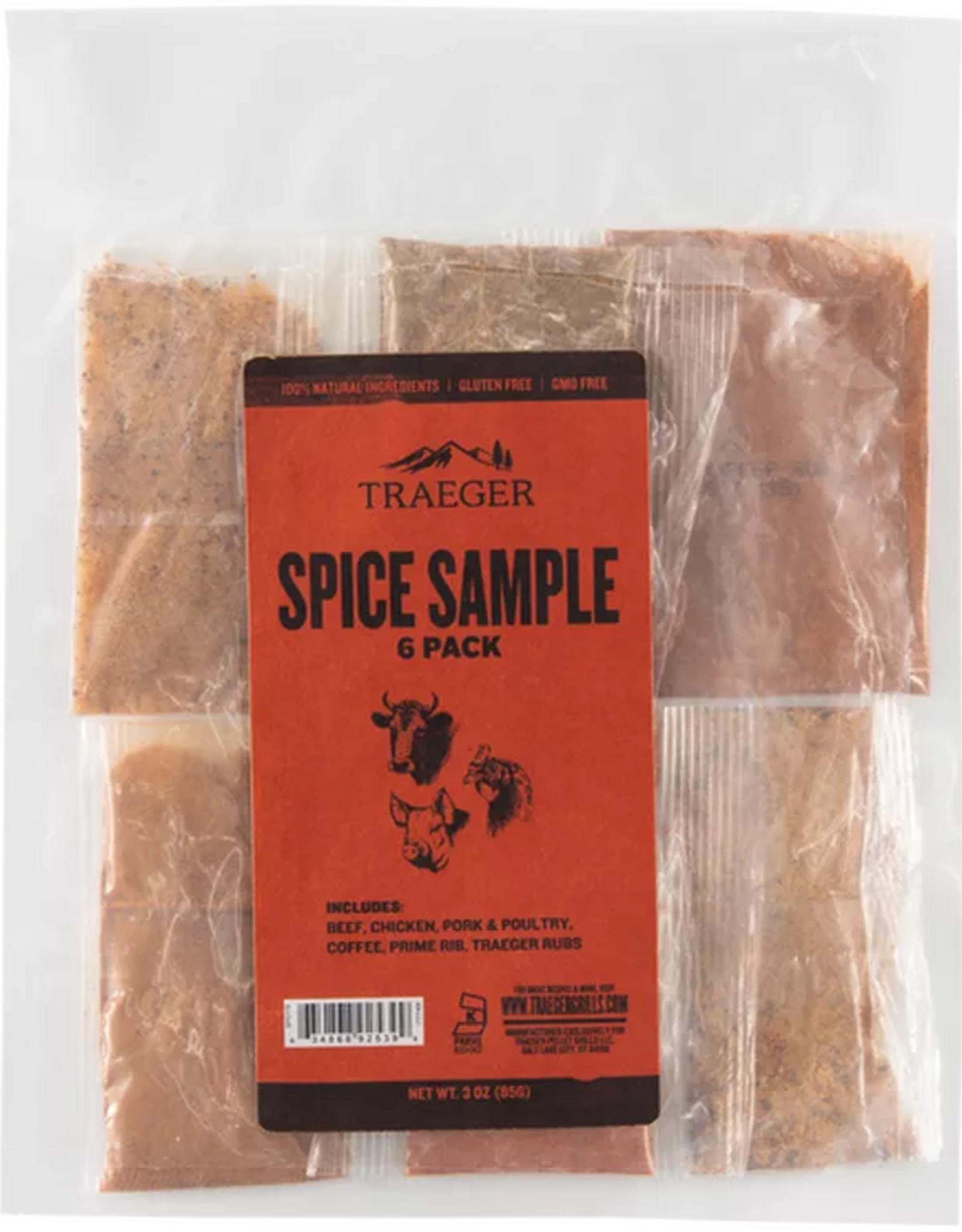 Traeger Grill SAMPLE RUB PACK - (BEEF, CHICKEN, PORK & POULTRY, COFFEE, PRIME RIB, TRAEGER RUB)