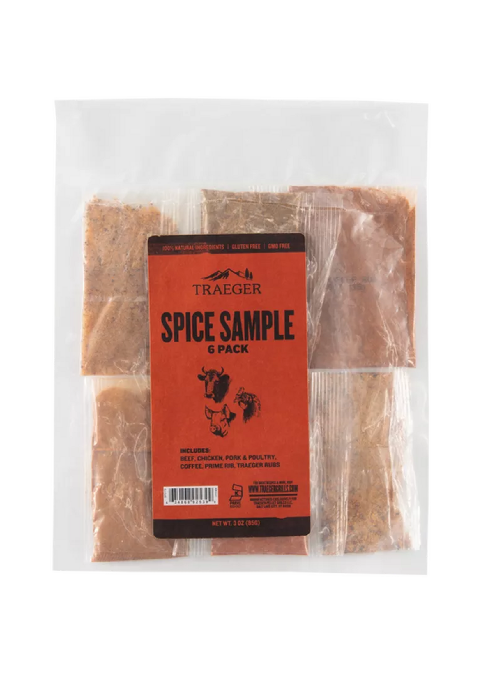 Traeger Grill SAMPLE RUB PACK - (BEEF, CHICKEN, PORK & POULTRY, COFFEE, PRIME RIB, TRAEGER RUB)