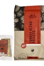 Traeger Grill Turkey Blend Wood Pellets + Orange Brine & Rub Kit 18 Lb Bag