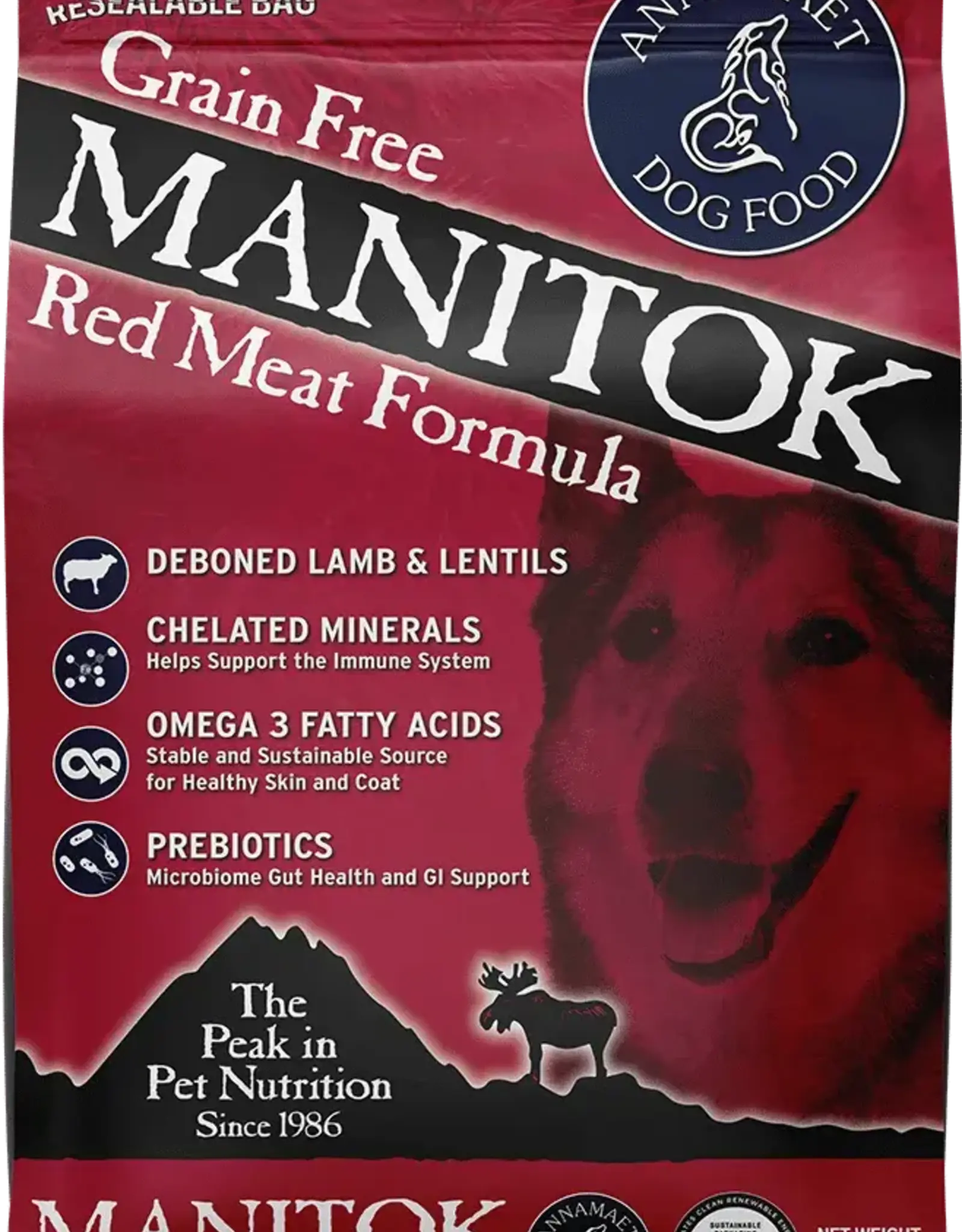 Annamaet Annamaet Manitok Grass Fed Free Range Lamb Buffalo & Venison Dry Dog Food - 5 lb