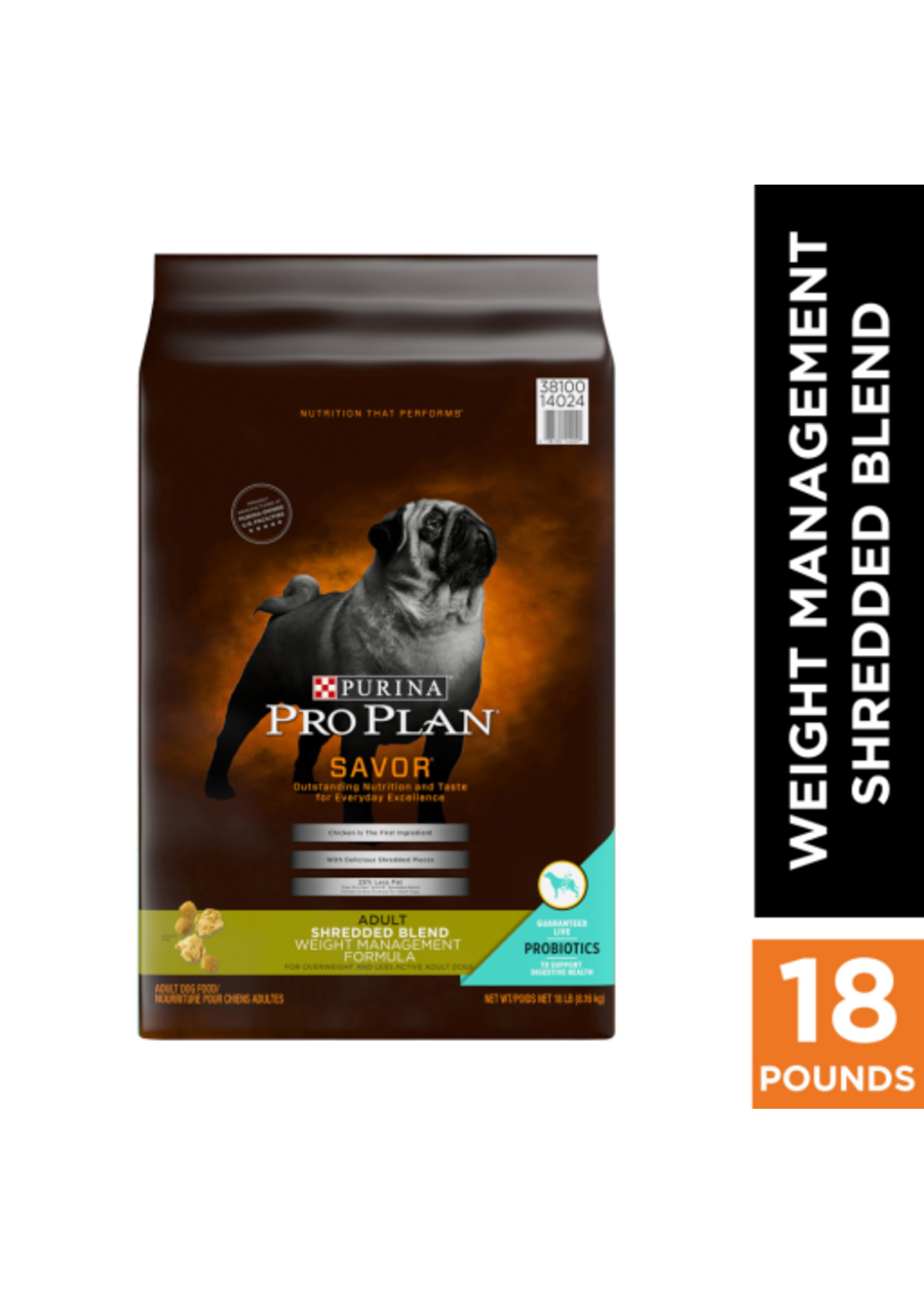 Purina Pro Plan Purina Pro Plan Weight Management Shredded Chicken & Rice Dry Dog Food - 18 lb