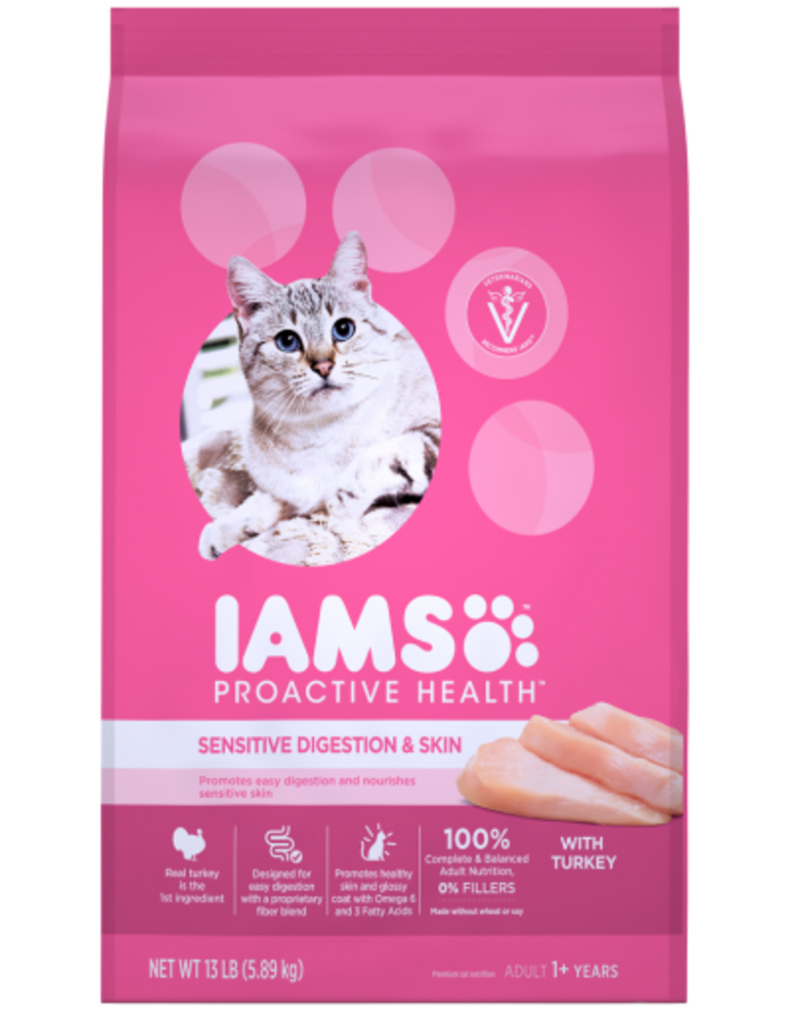 Iams Iams Proactive Health Sensitive Digestion & Skin Turkey Dry Cat Food - 13 lb