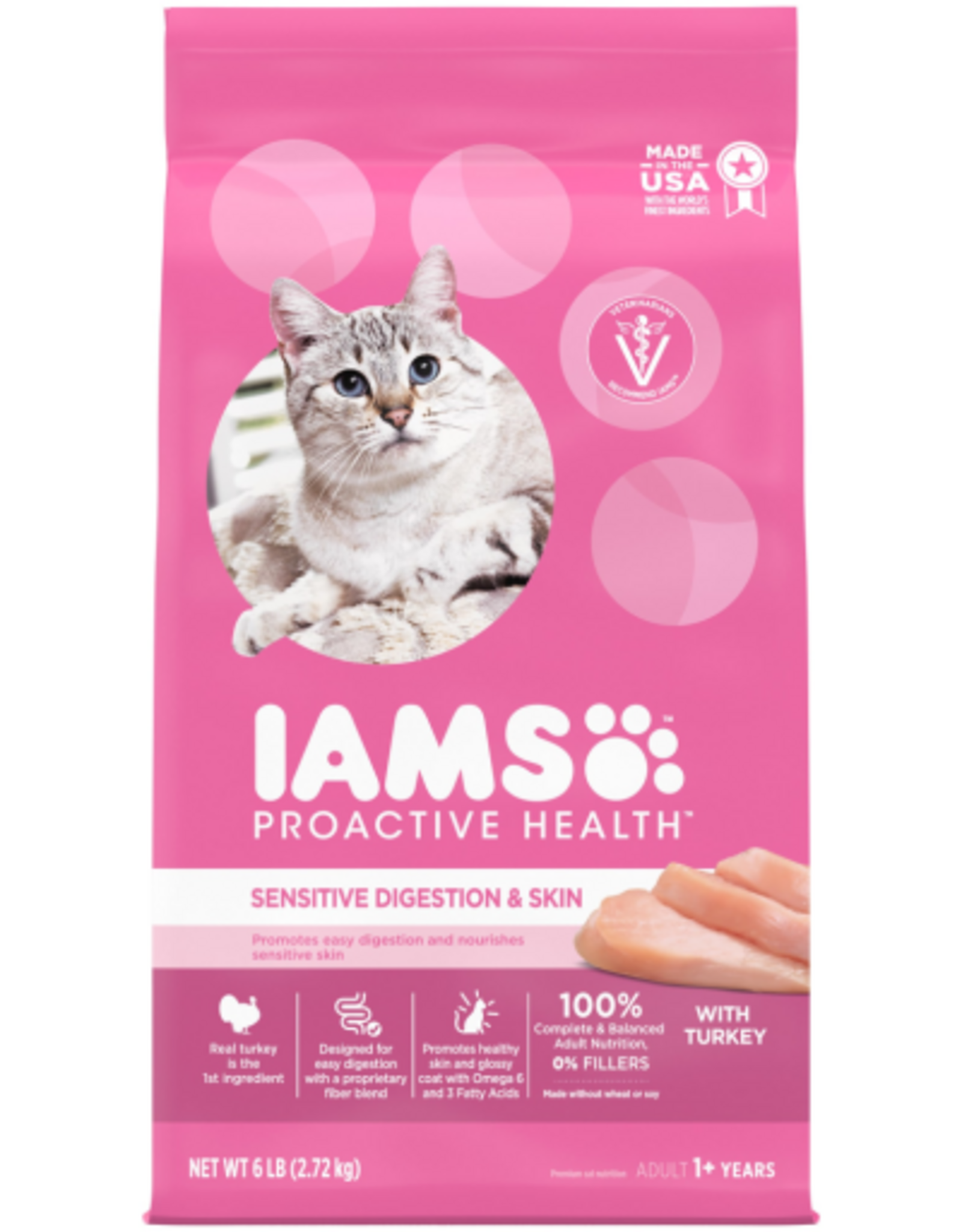Iams Iams Proactive Health Sensitive Digestion & Skin Turkey Dry Cat Food - 6 lb