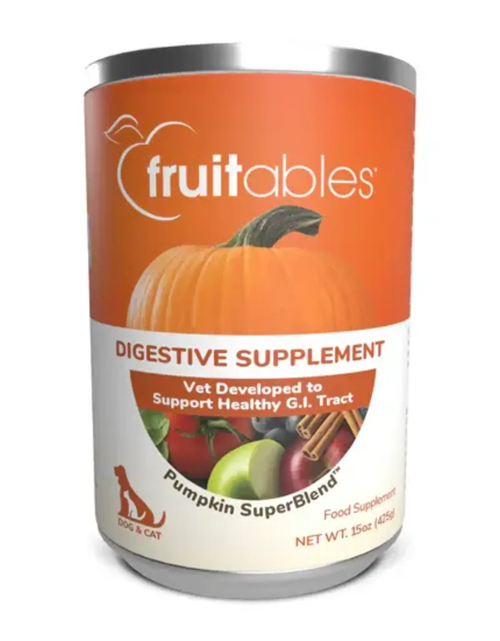 Fruitables Fruitables Pumpkin Superblend Digestive Supplement for Dogs - 15 oz. Cans, Case of 12