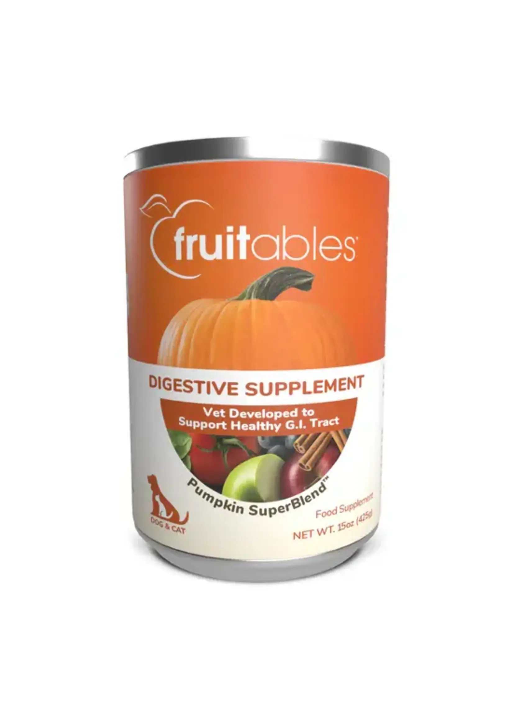 Fruitables Fruitables Pumpkin Superblend Digestive Supplement for Dogs - 15 oz. Cans, Case of 12