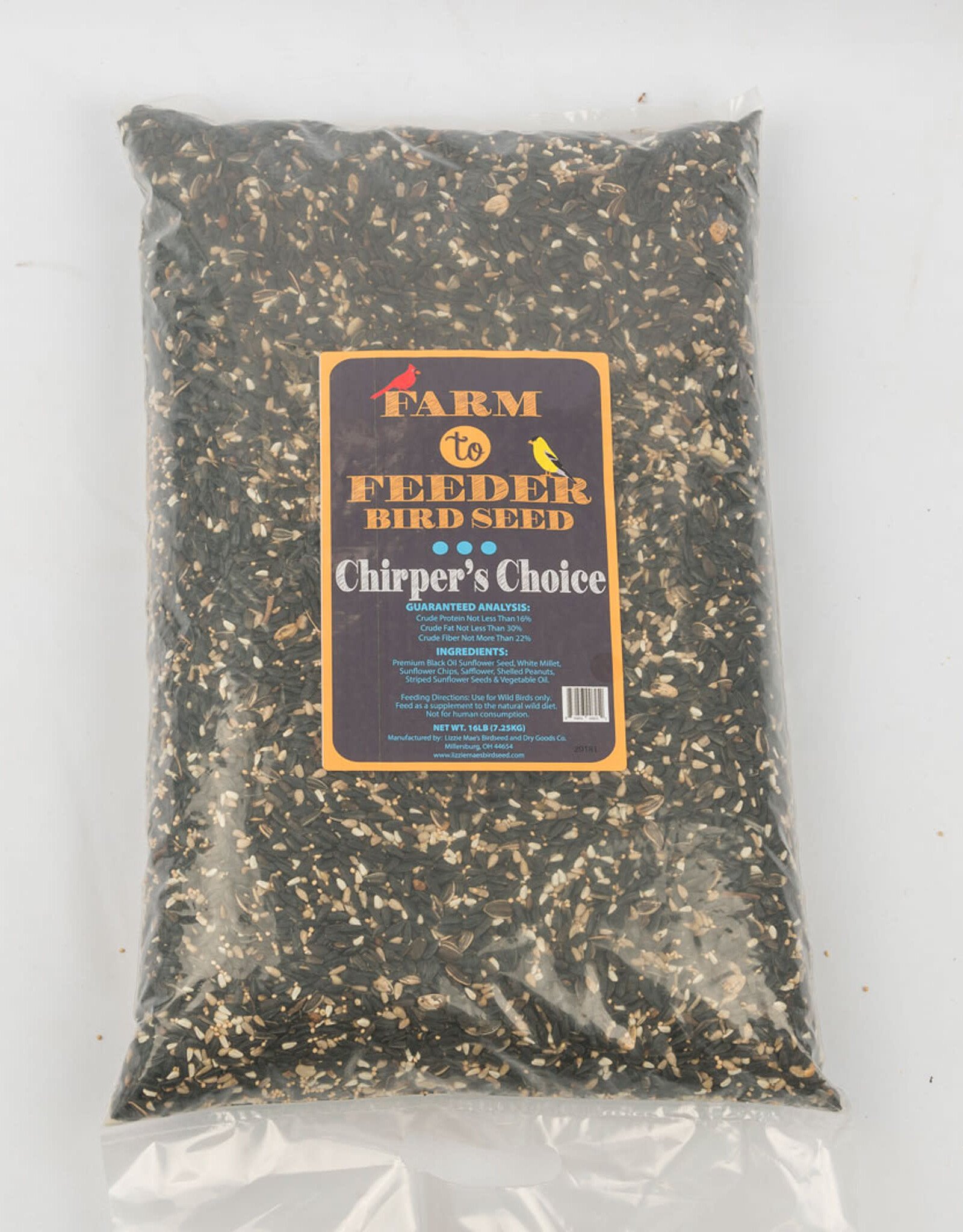 Lizzie Mae Lizzie Mae's Farm to Feeder Chirper's Choice Wild Bird Seed Blend - 16 lb