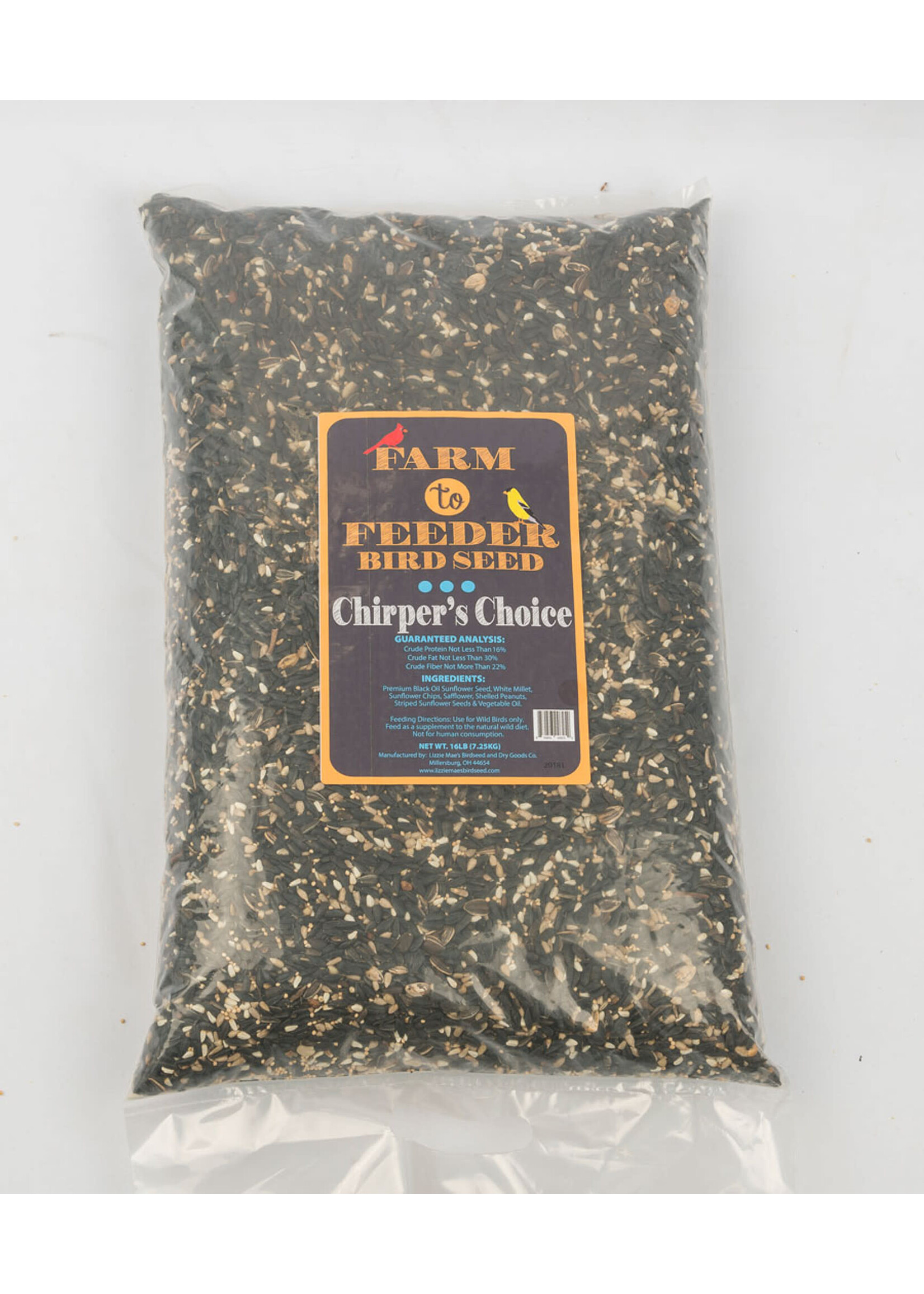 Lizzie Mae Lizzie Mae's Farm to Feeder Chirper's Choice Wild Bird Seed Blend - 16 lb