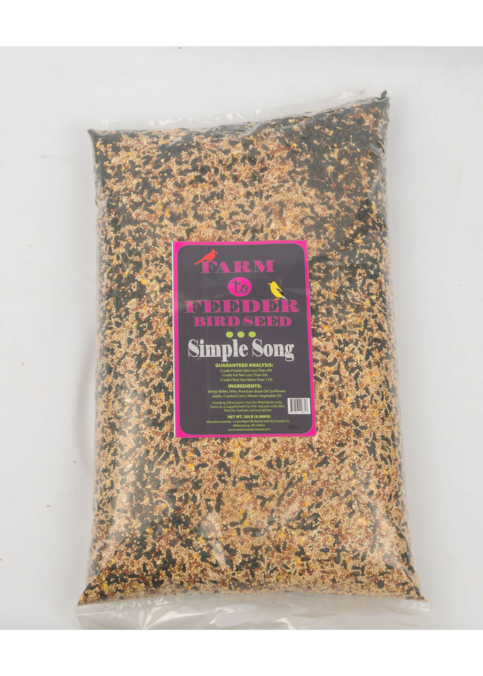Lizzie Mae Lizzie Mae's Farm to Feeder Simple Song Wild Bird Seed Blend - 20 lb