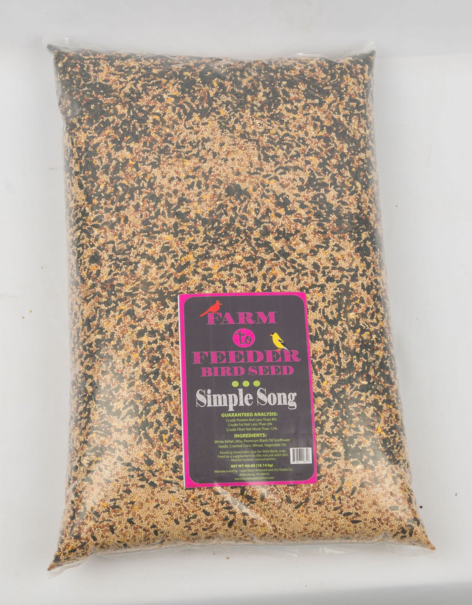 Lizzie Mae Lizzie Mae's Farm to Feeder Simple Song Wild Bird Seed Blend - 40 lb